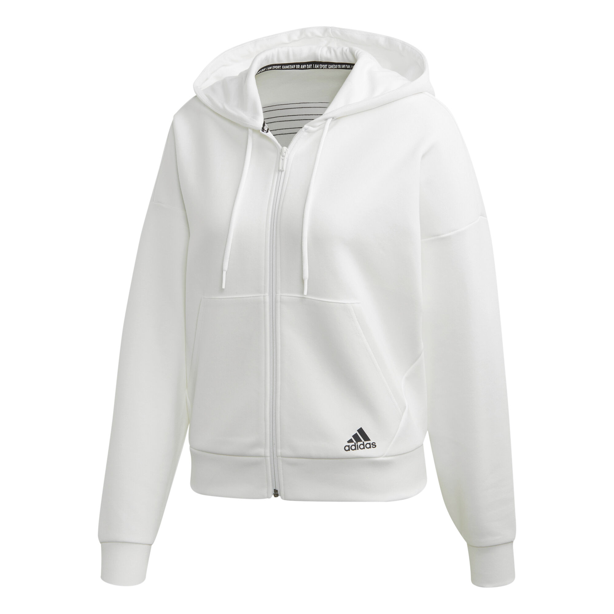 Must Have 3 Stripes Zip Hoodie Women White Black