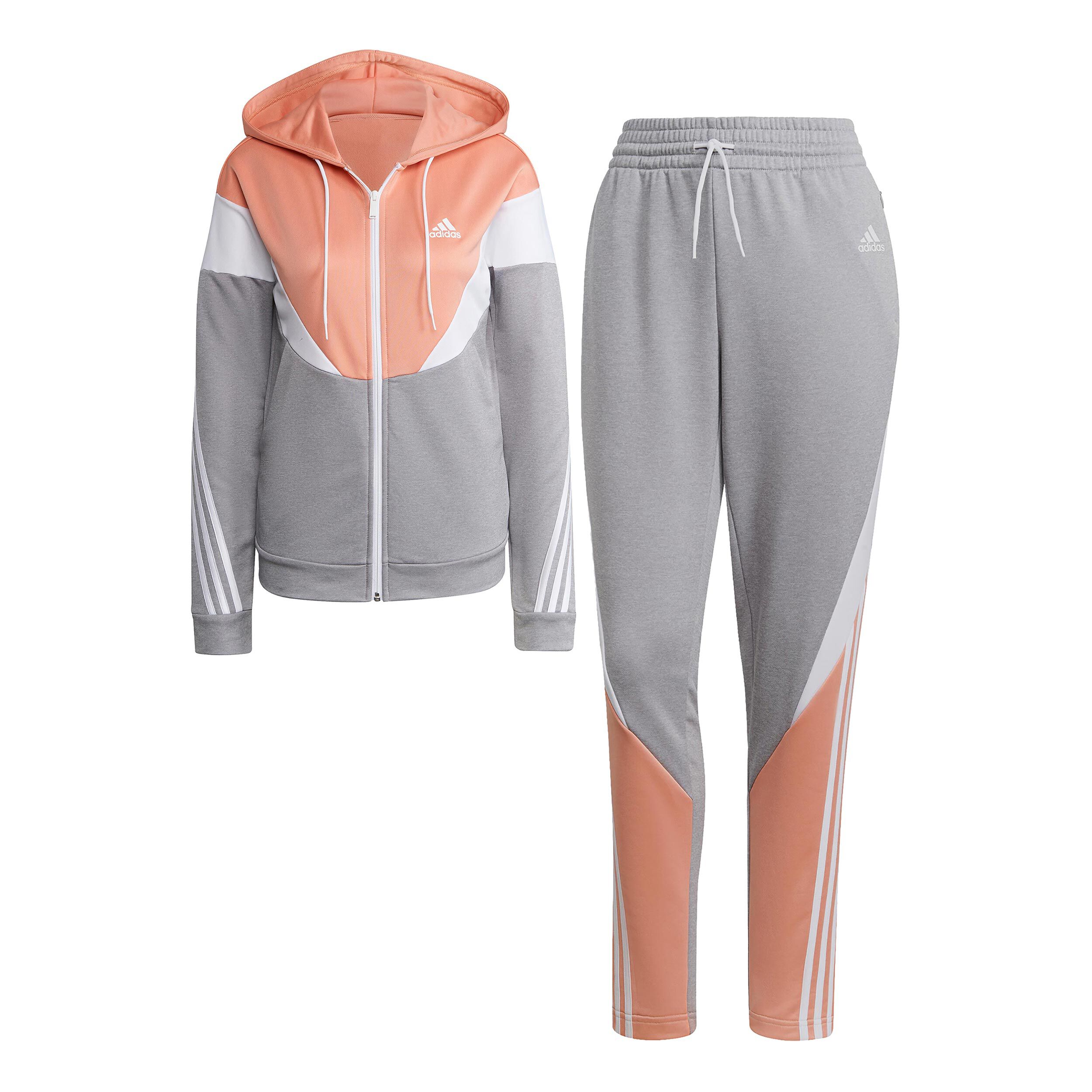 Pink and clearance gray adidas tracksuit