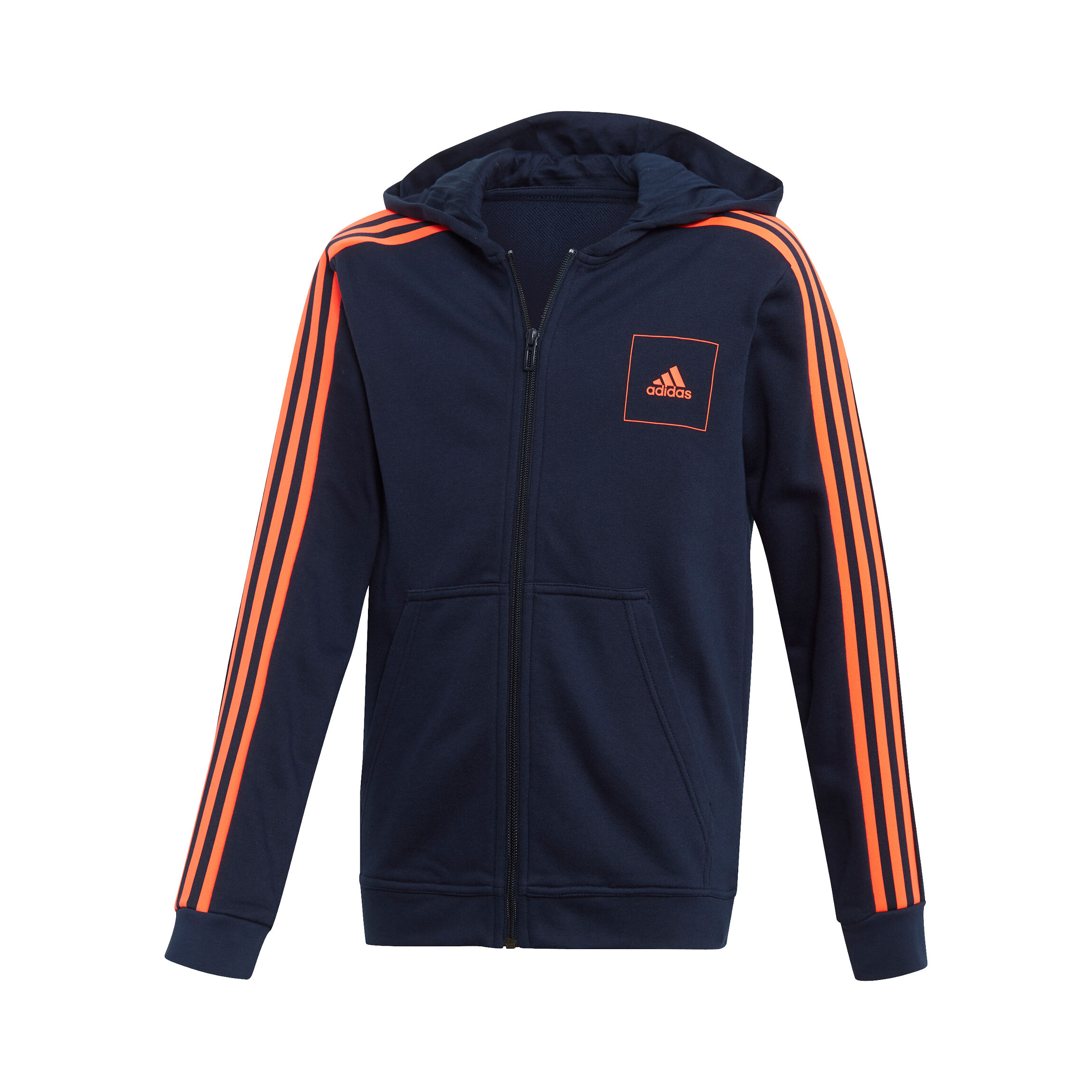 Adidas hoodie orange stripes top
