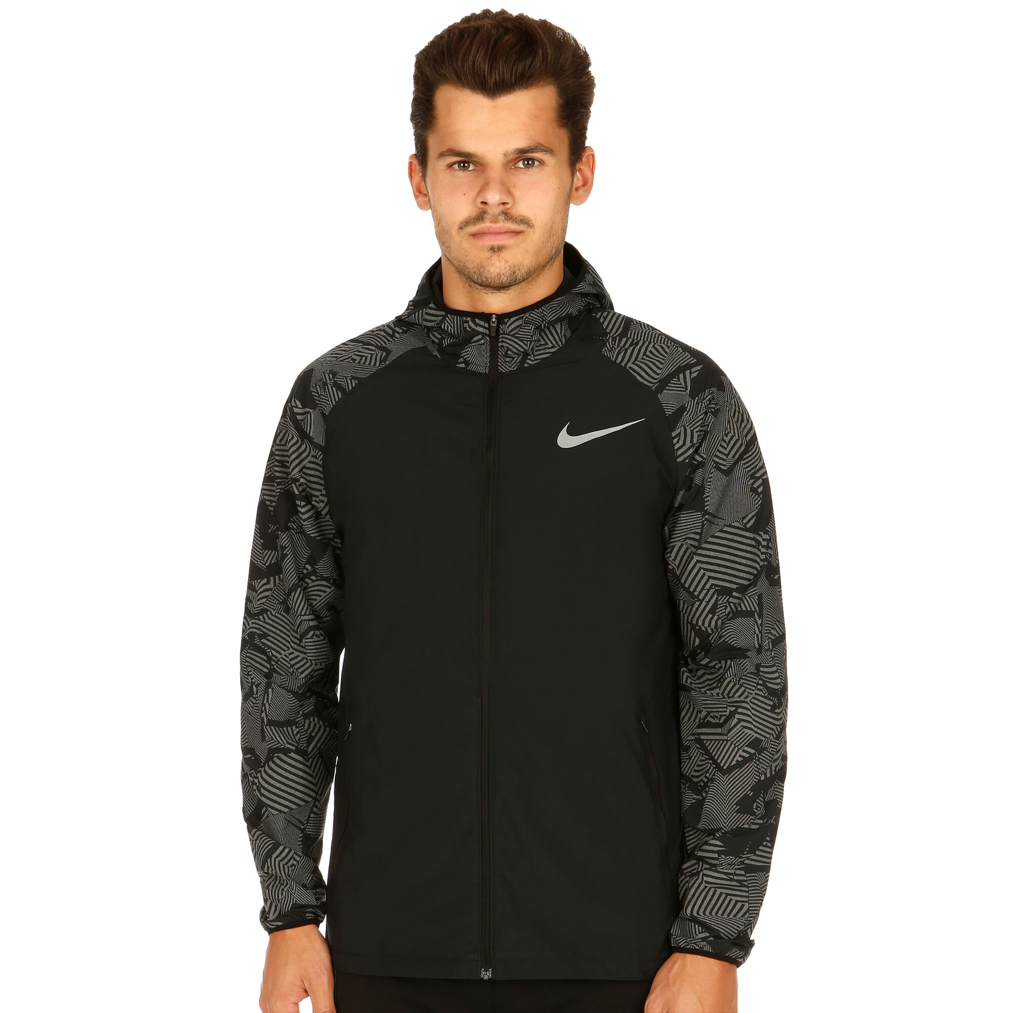 Ópera paraguas elemento Nike Essential Flash Running Jacket Men - Black, Dark Grey online |  Padel-Point