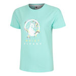 Quiet Please Clothing Quiet Please Wild Sketchy T-Shirt Women-Turquoise,Multicoloured