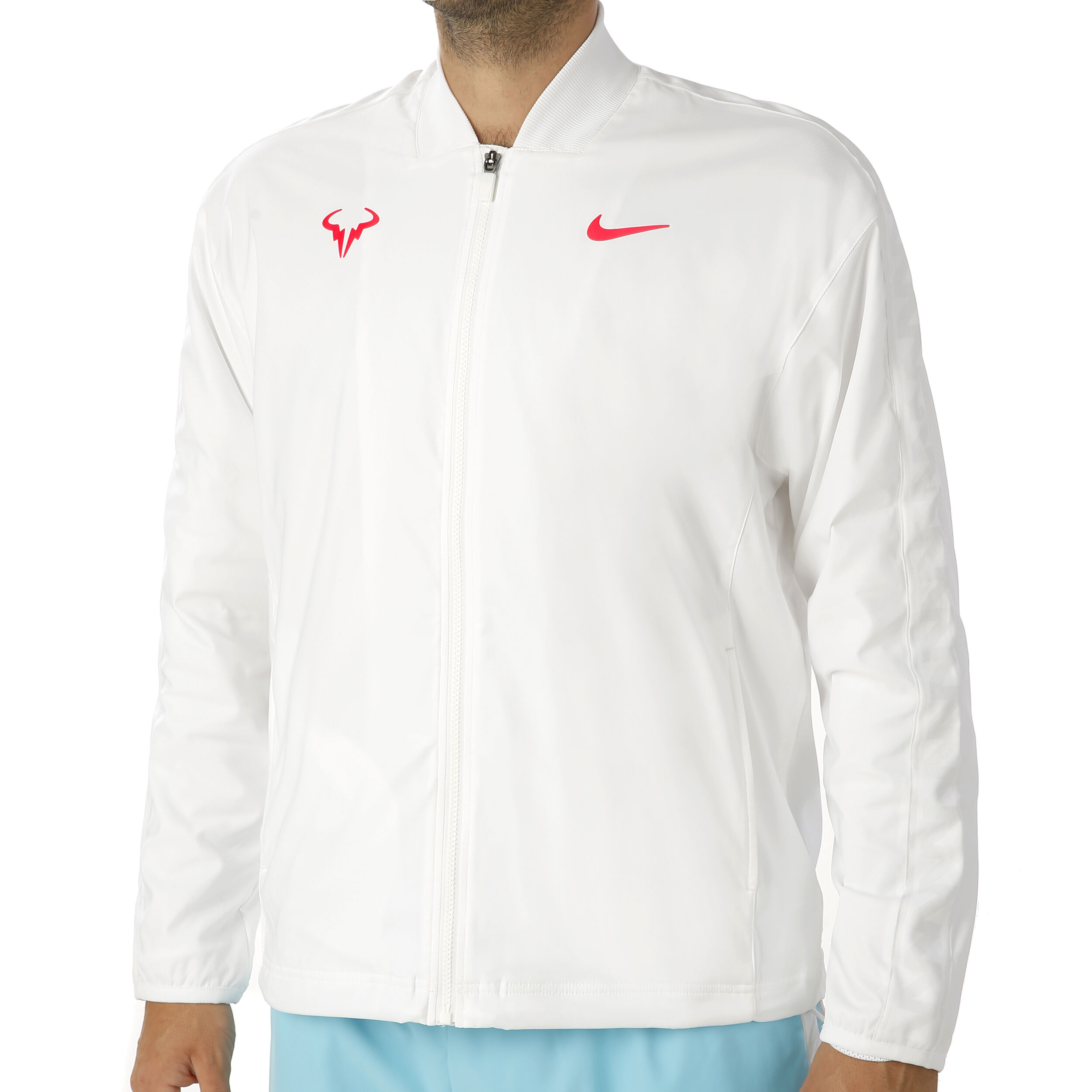 Rafael Nadal Training Jacket Men White Neon Red