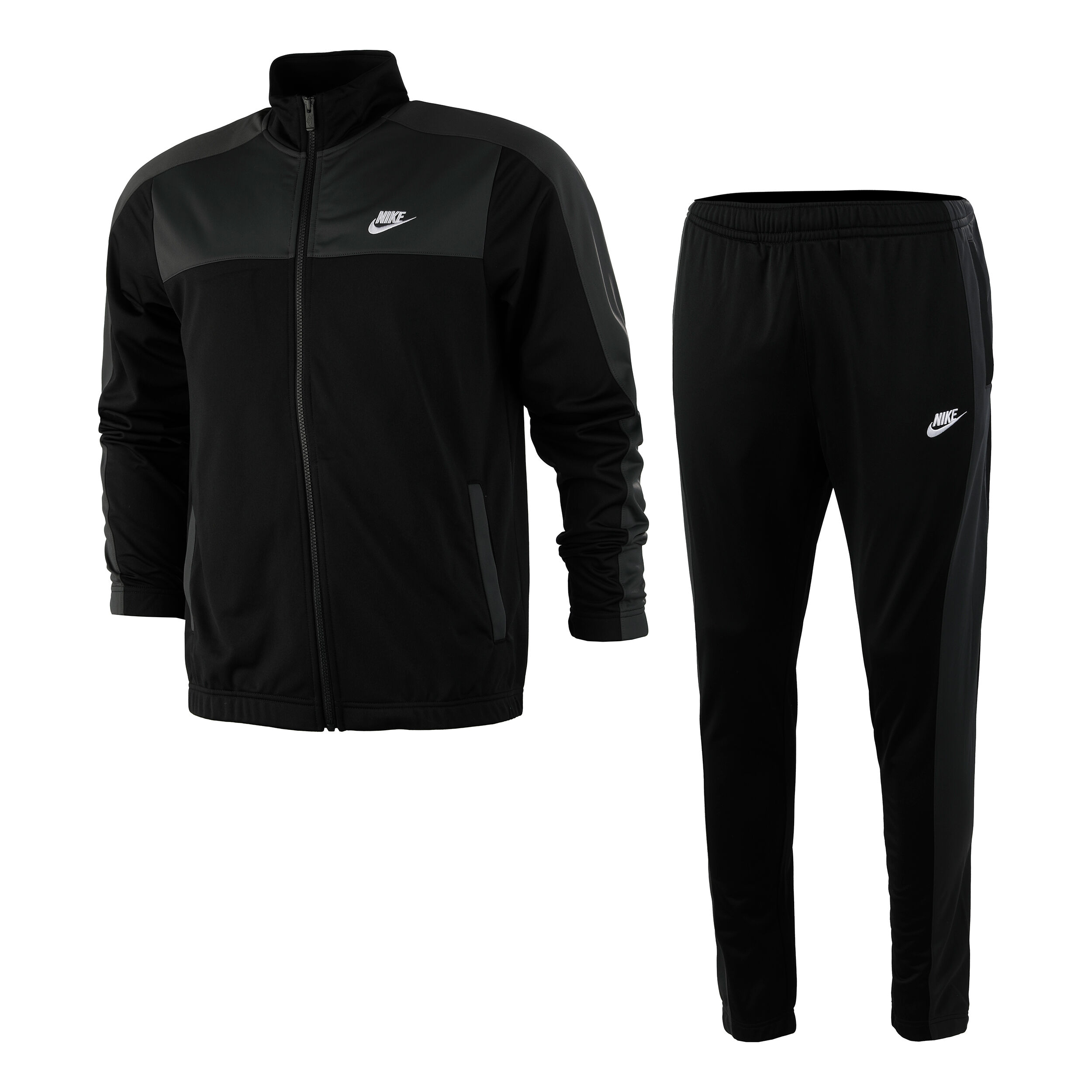 Nike grey 2025 and black tracksuit