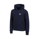 Quiet Please Tennis apparel Quiet Please Essential Zip Zip Hoodie Kids - dark blue, white