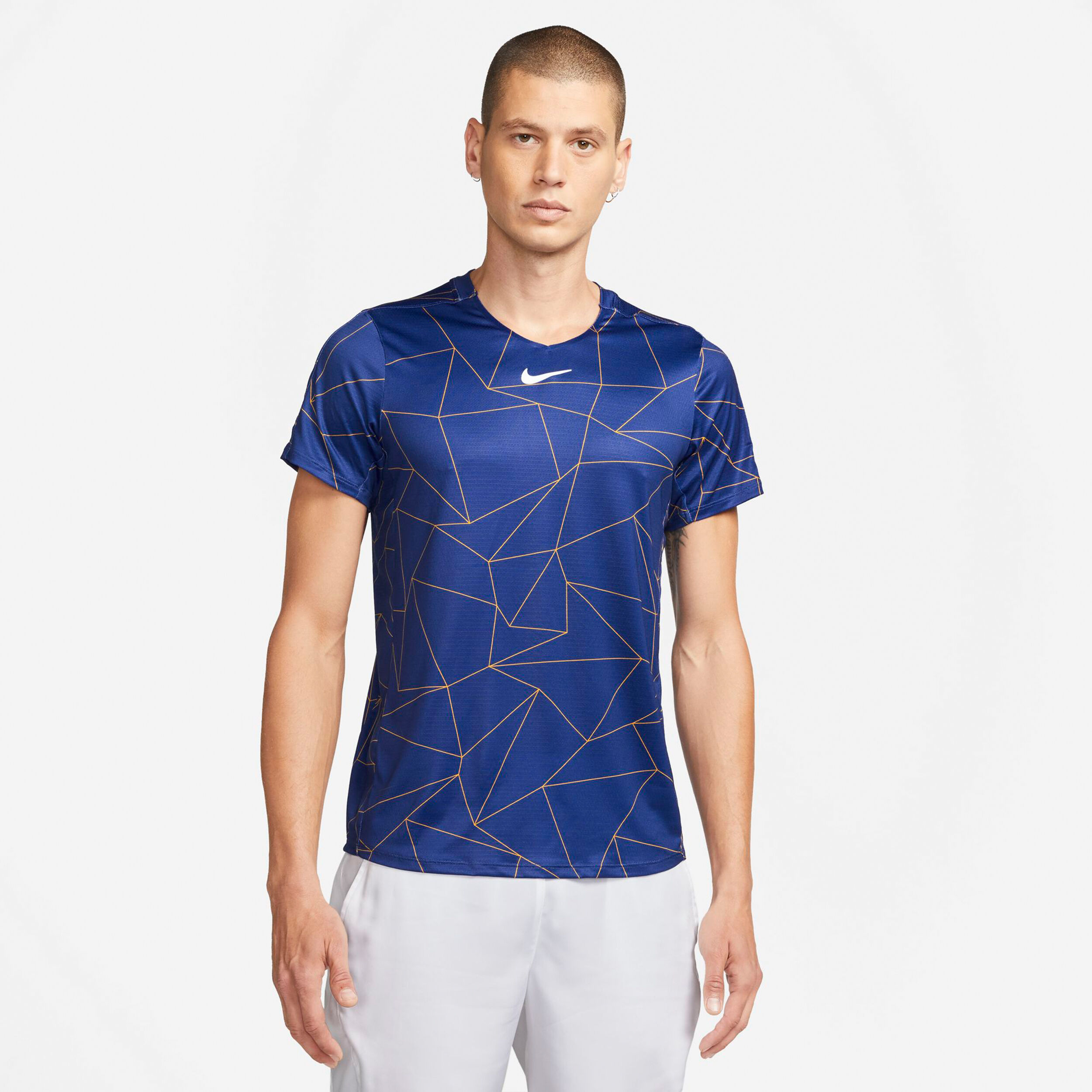 Court Advantage Dri Fit T Shirt Men Blue Yellow