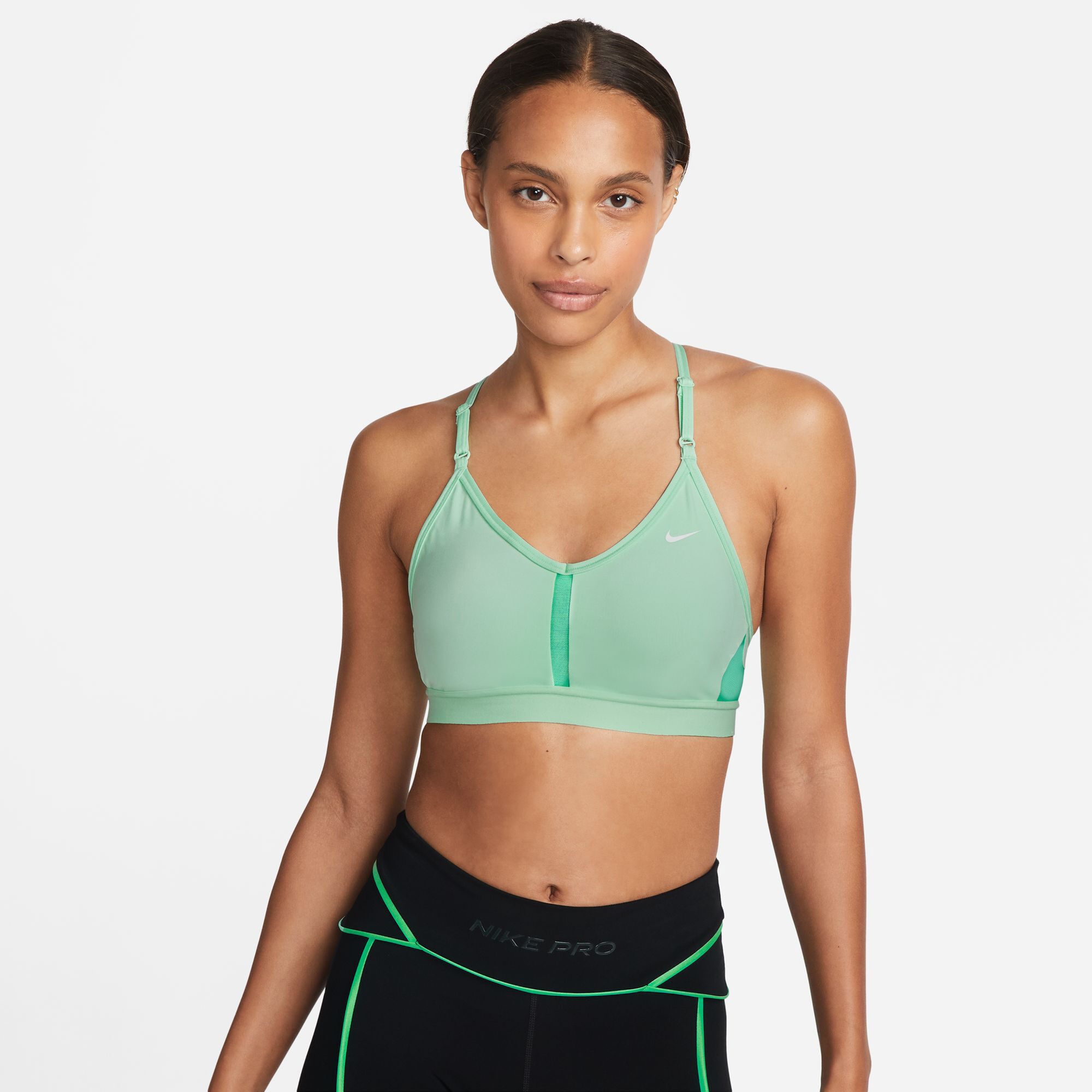 Buy Nike Indy V-Neck Light Support Sports Bras Women Mint, White online