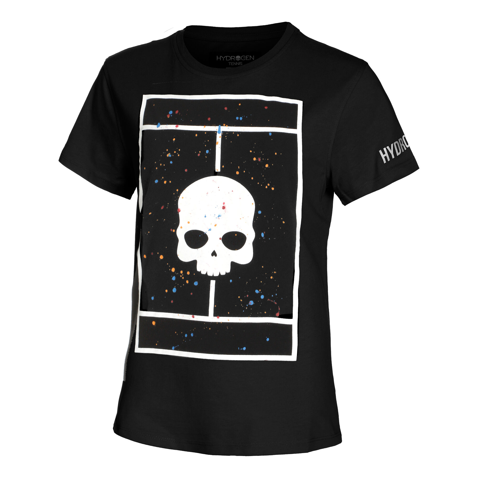 Hydrogen Court T-Shirt Black, Multicoloured Tennis-Point