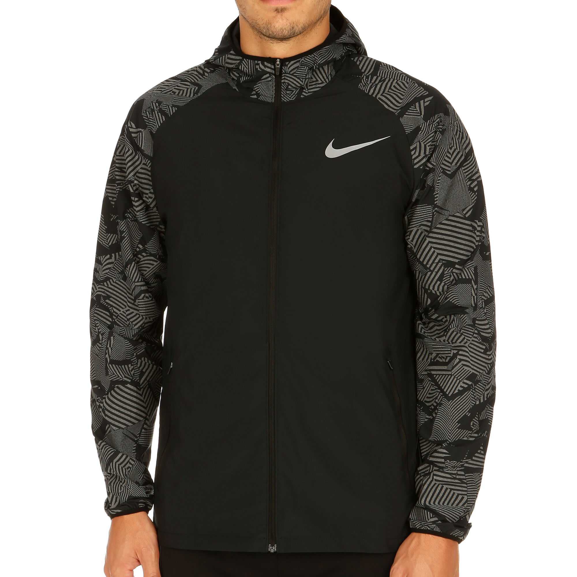 Nike Essential Flash Running Jacket Men - Black, Dark Grey online Padel-Point