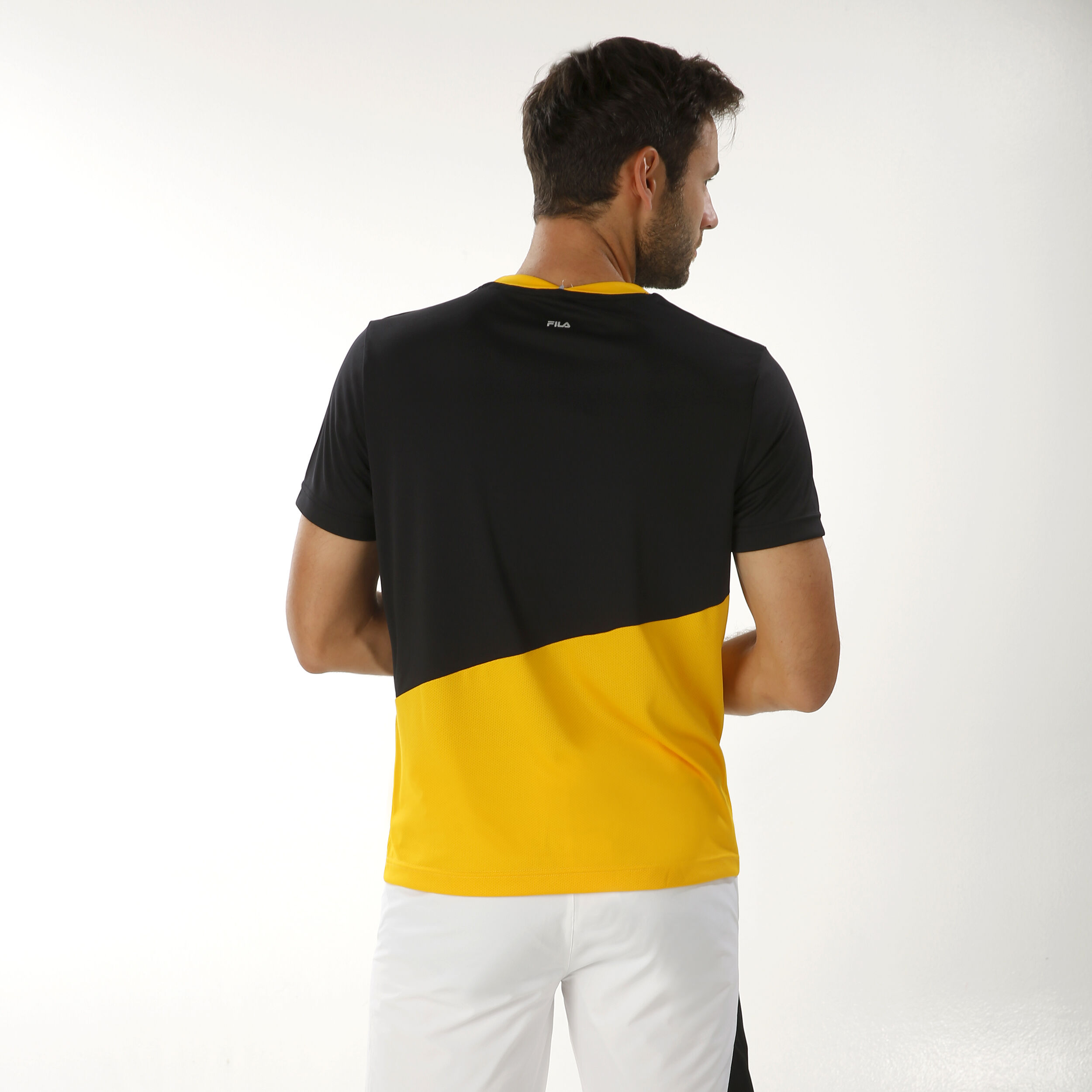 Black and yellow fila shirt sale