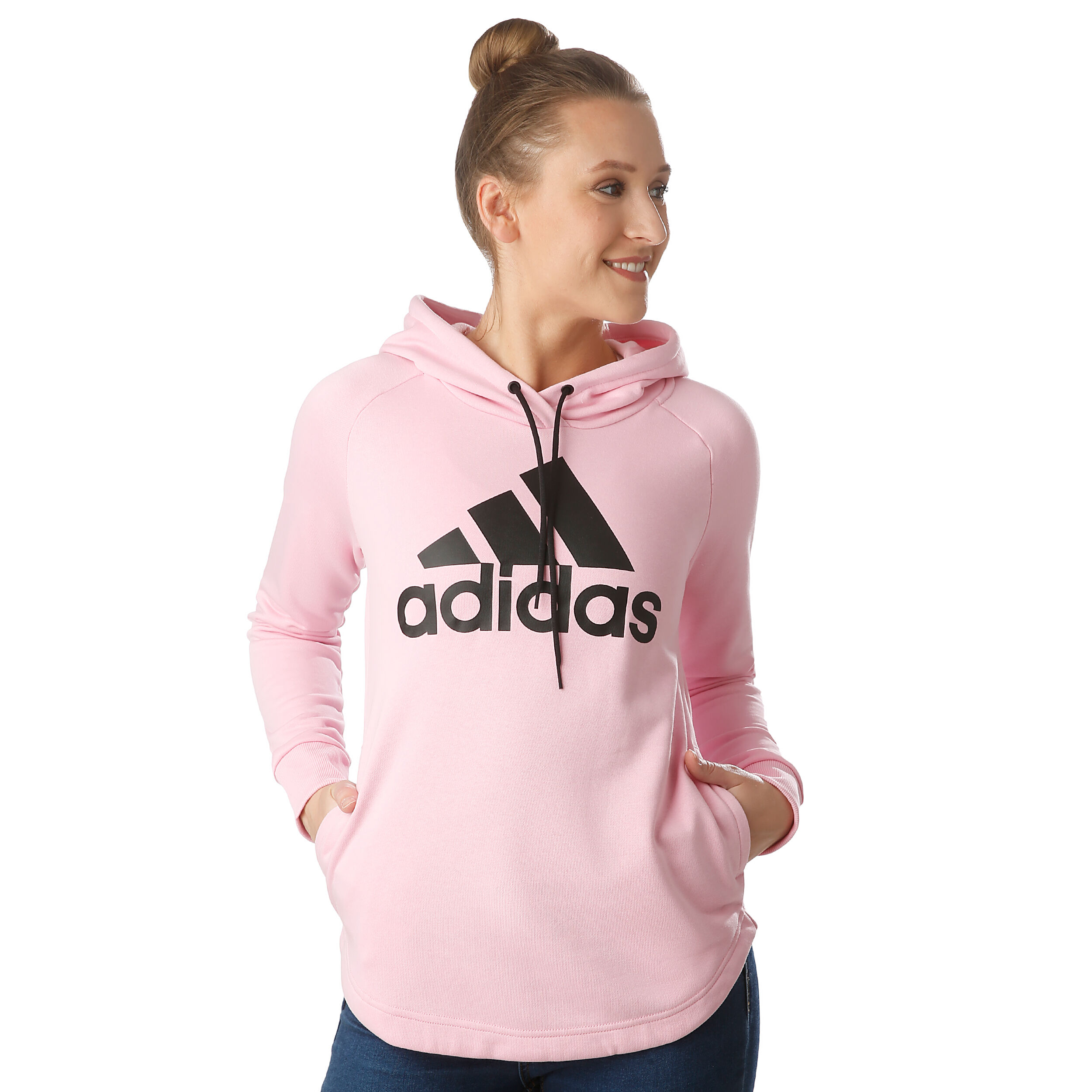 Must Have Badge Of Sport Over Head Hoody Women Pink Black