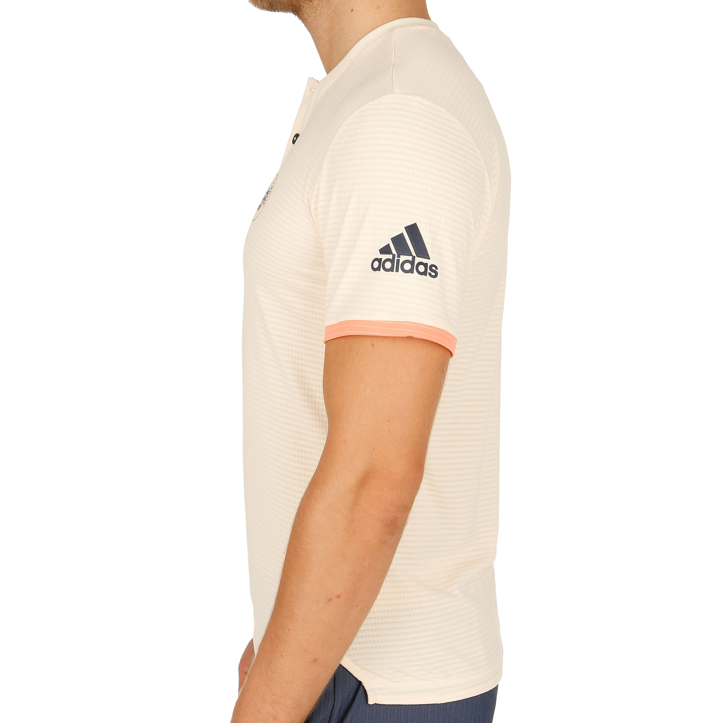 Roland Garros Climachill T Shirt Men Beige Coral
