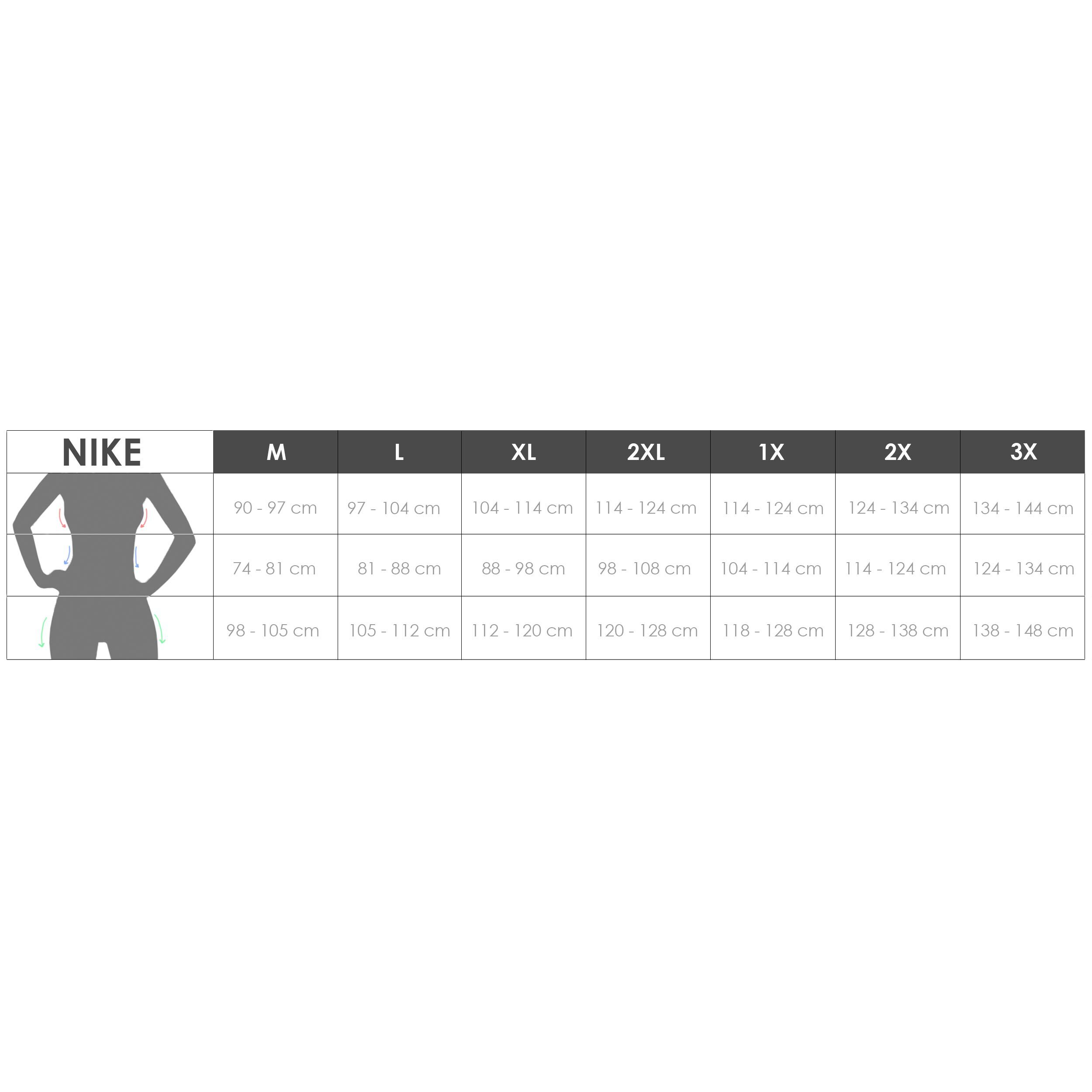 Nike women's bra size chart shop