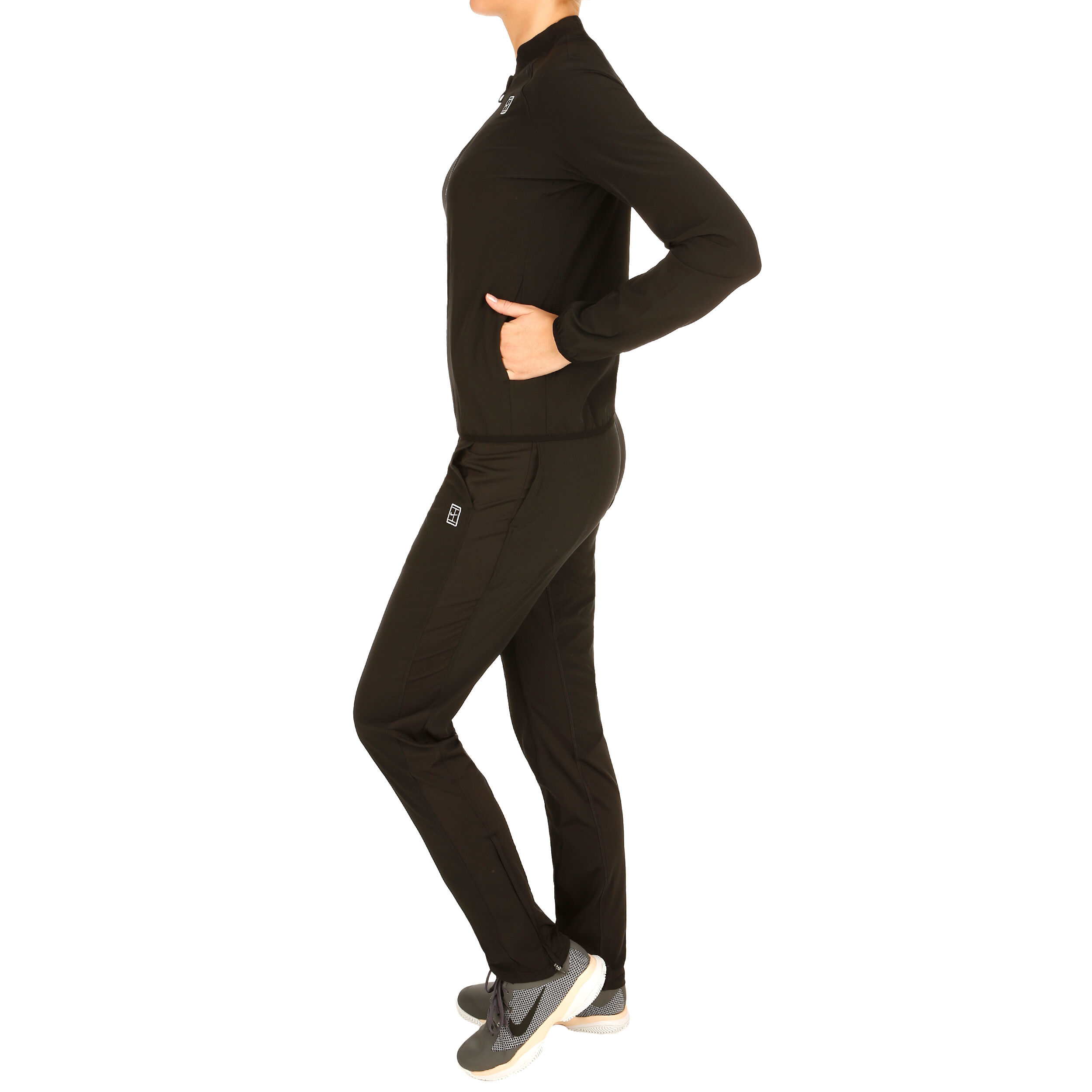 Court Woven Warm Up Tracksuit Women Black White