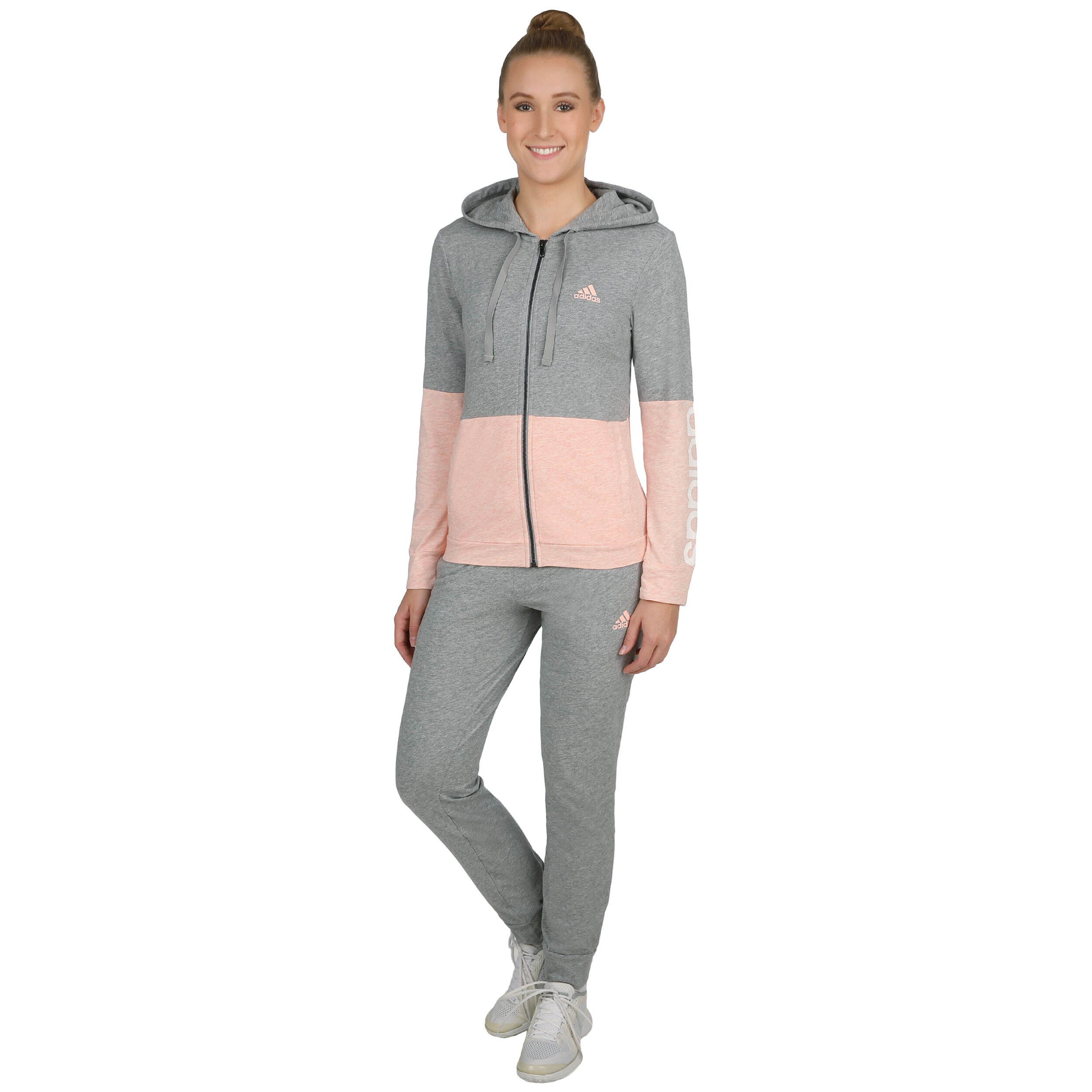 Cotton Marker Tracksuit Women Lightgrey Pink