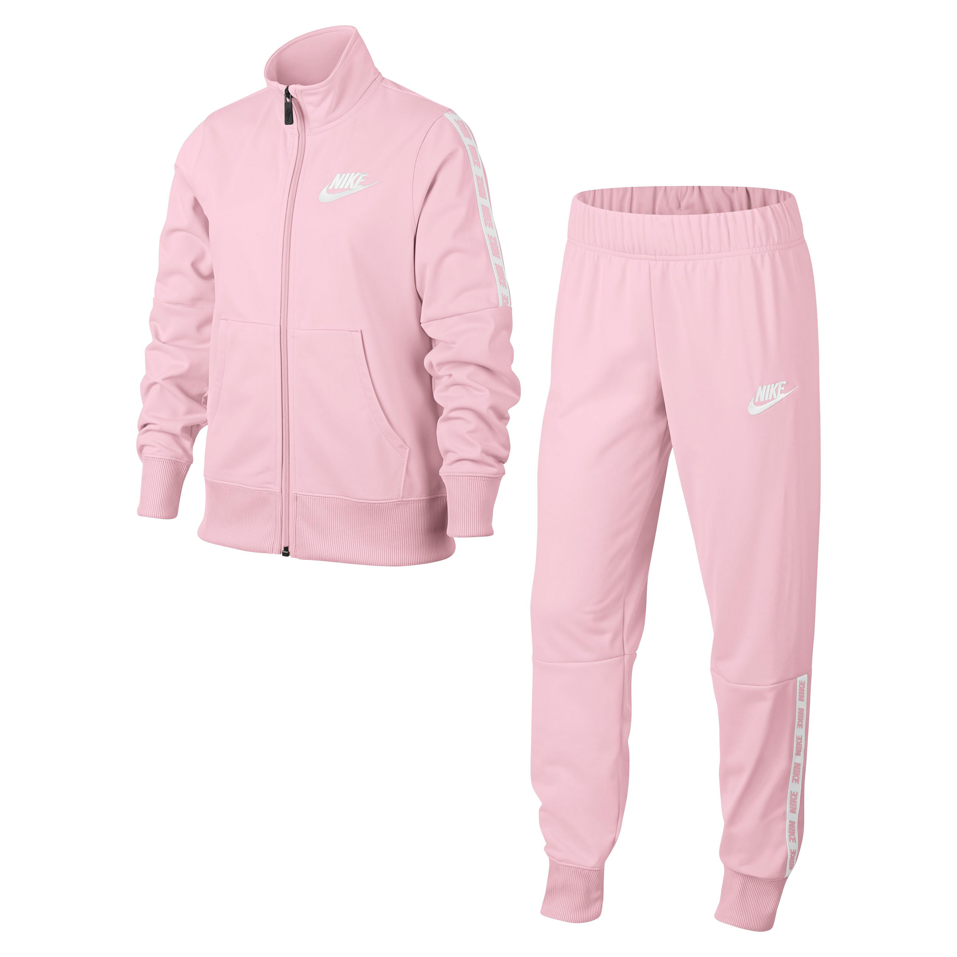 Girls pink nike tracksuit sales