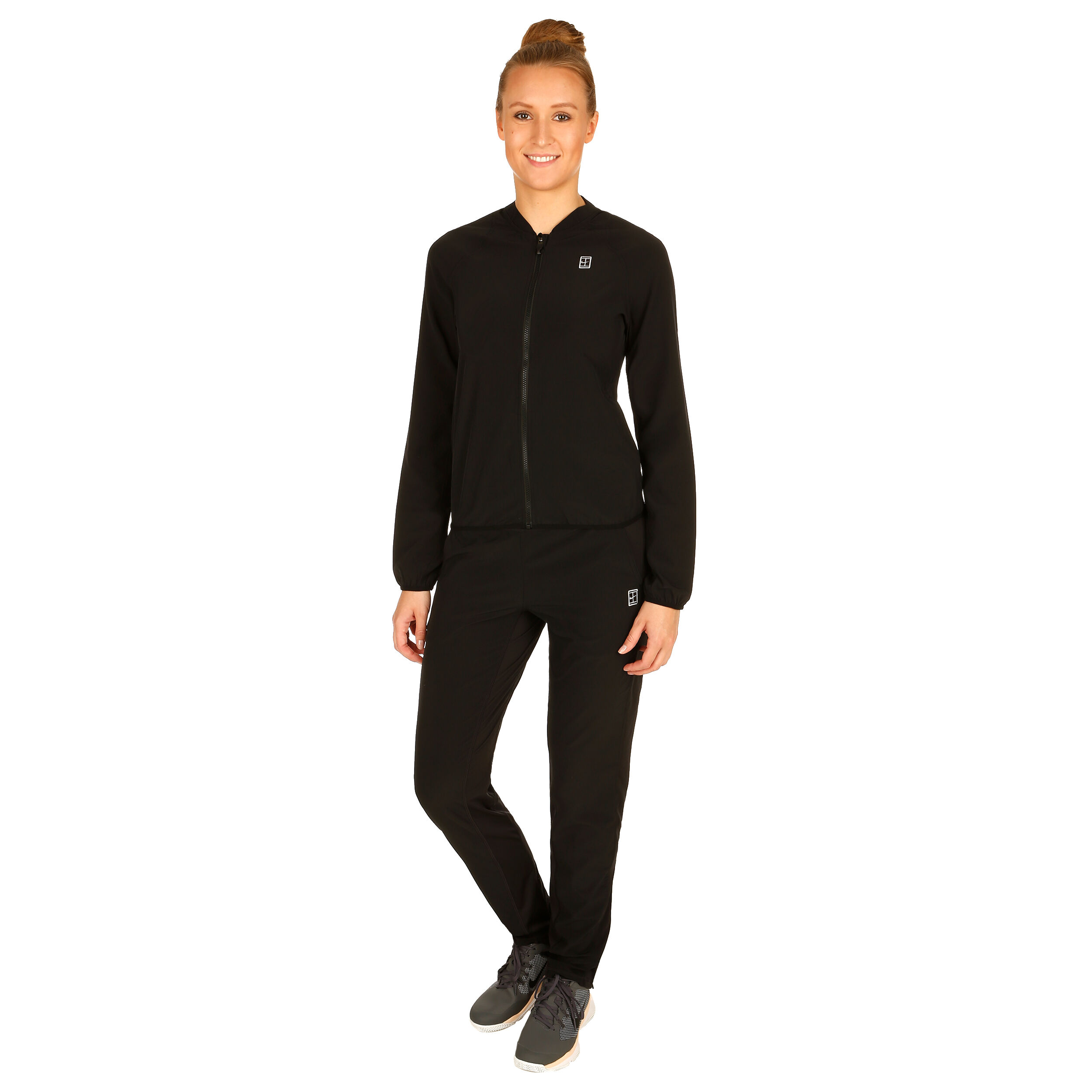 Court Woven Warm Up Tracksuit Women Black White