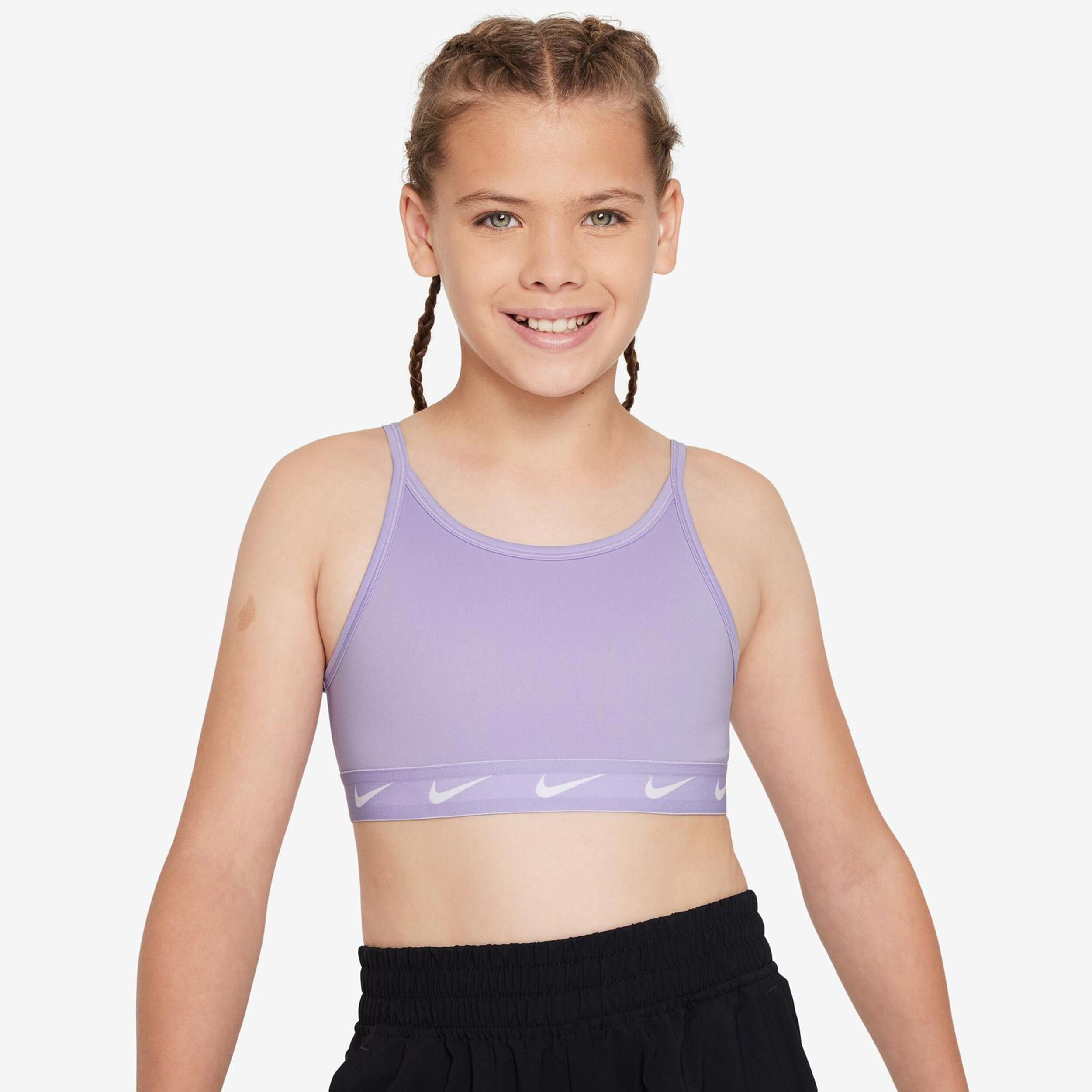 Nike Dri-Fit One Big Kids Sports Bras Girls Lilac | Tennis-Point