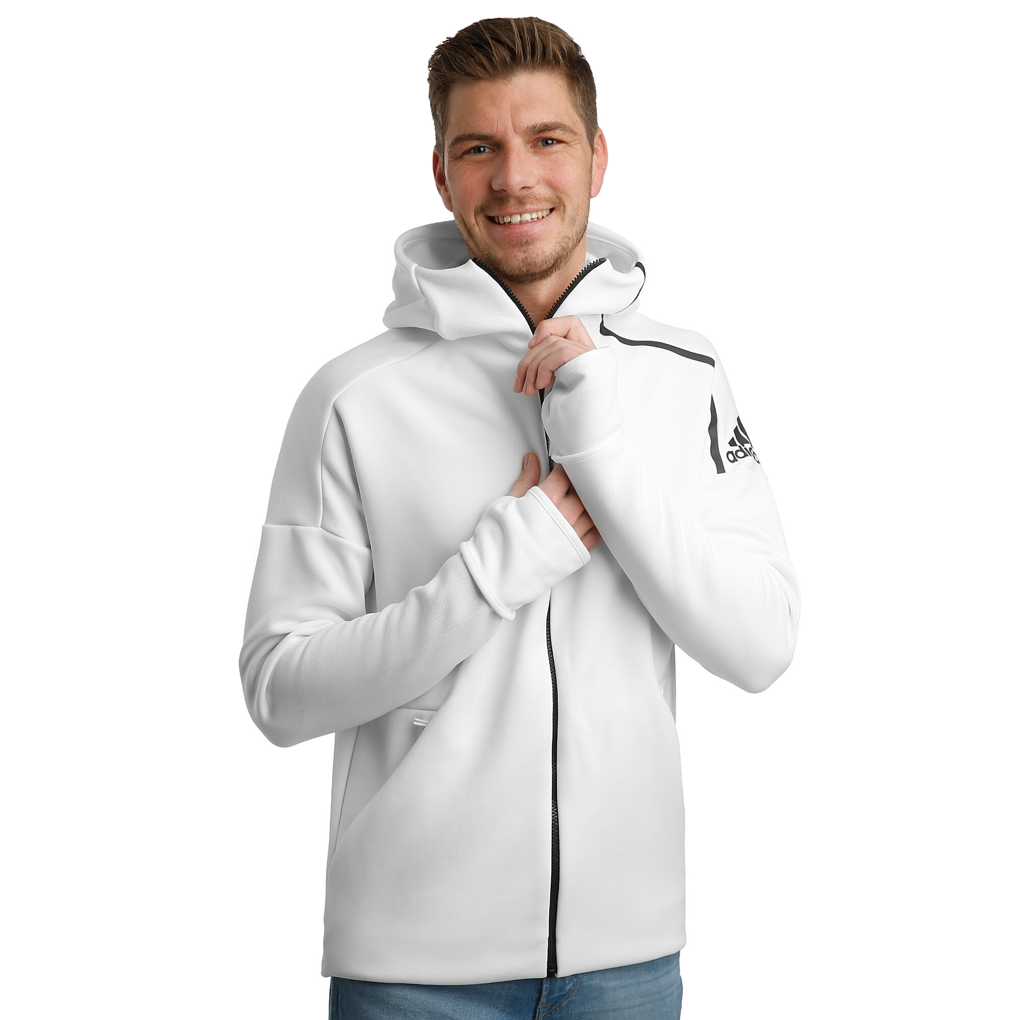 cero ven Grasa adidas Z.N.E. Fast Release Zipper Zip Hoodie Men - White, Black online |  Padel-Point