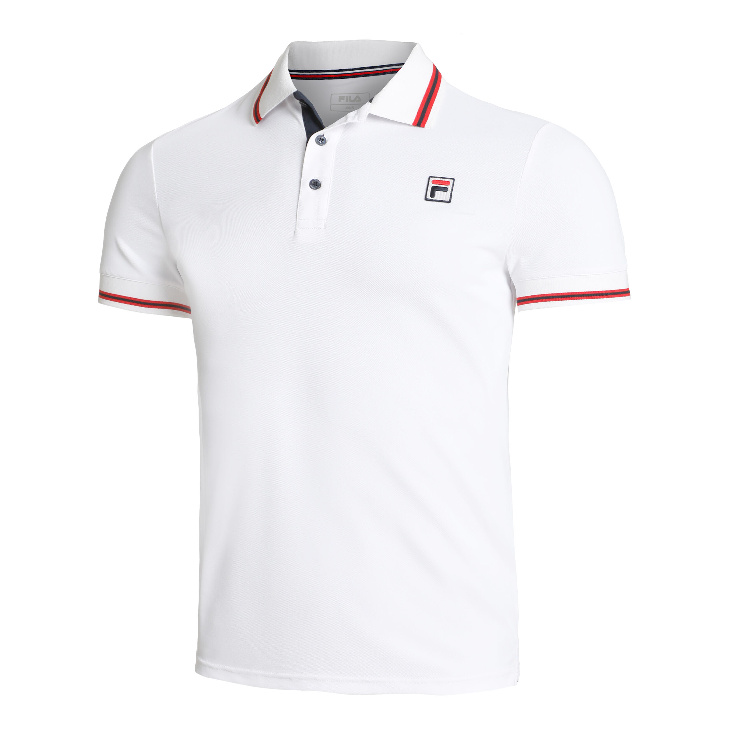 Core Button Piro Polo Men White Red
