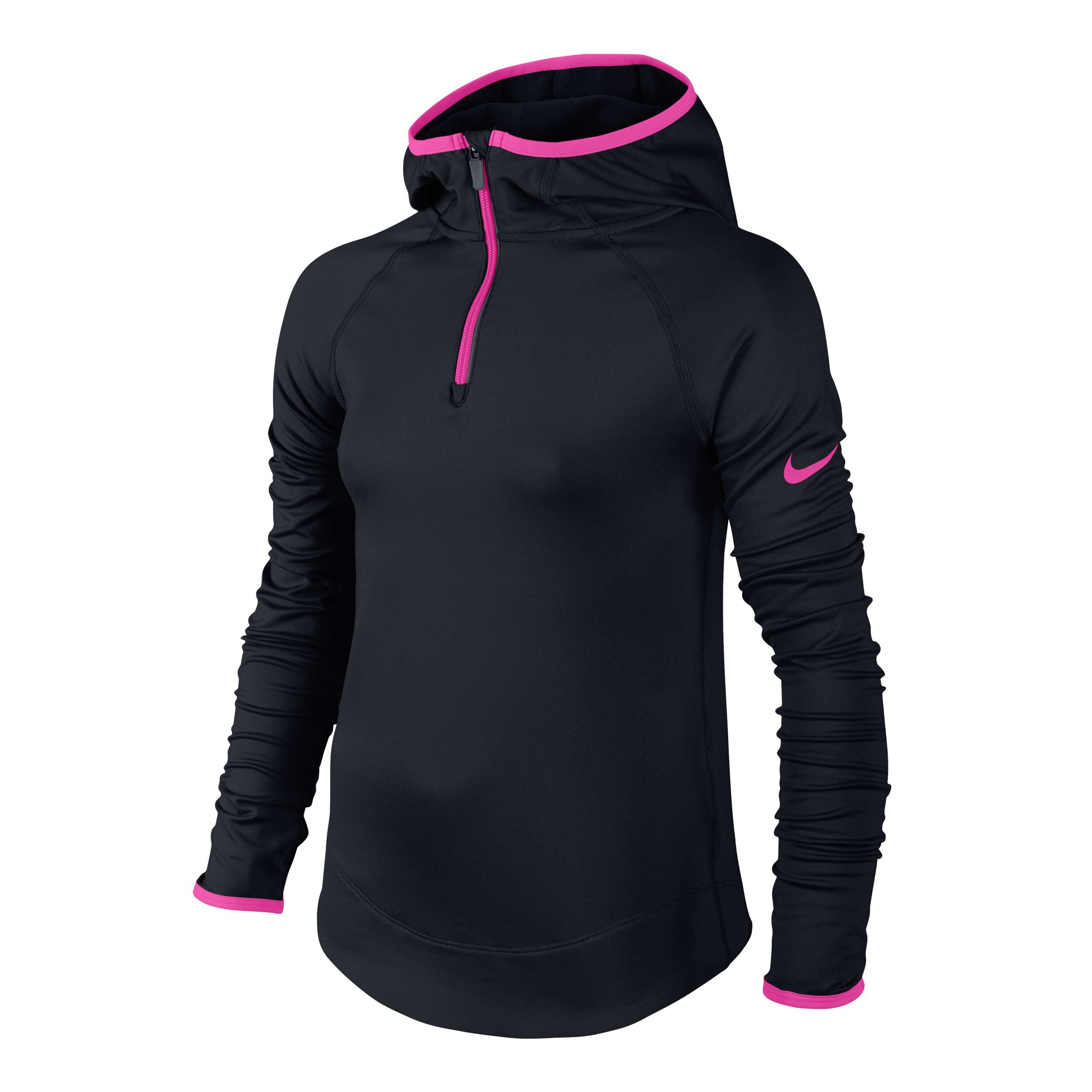 Pro Dry Fit Hyperwarm 3.0 Half Zip Hoody Girls Black Pink