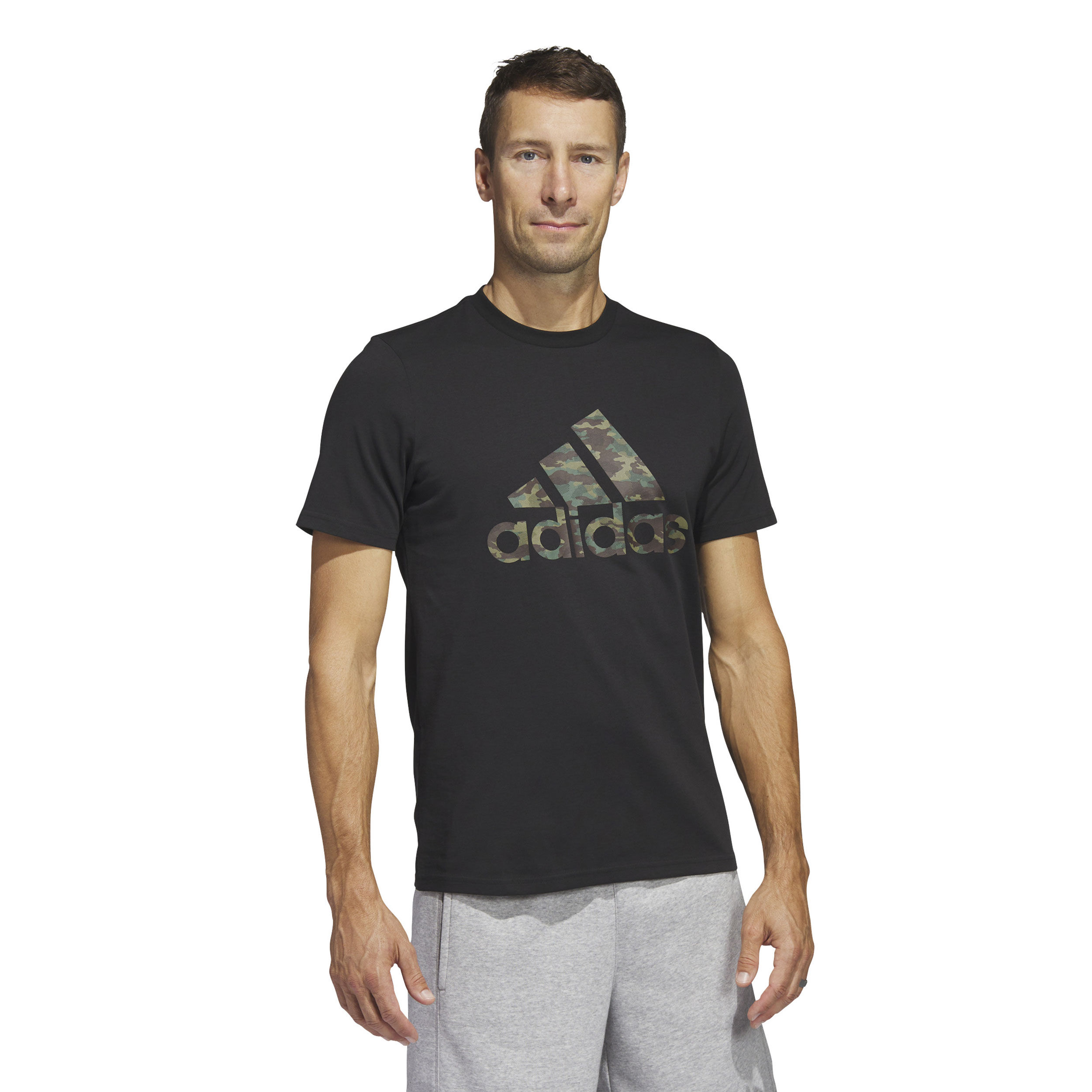 Adidas black camo t shirt top