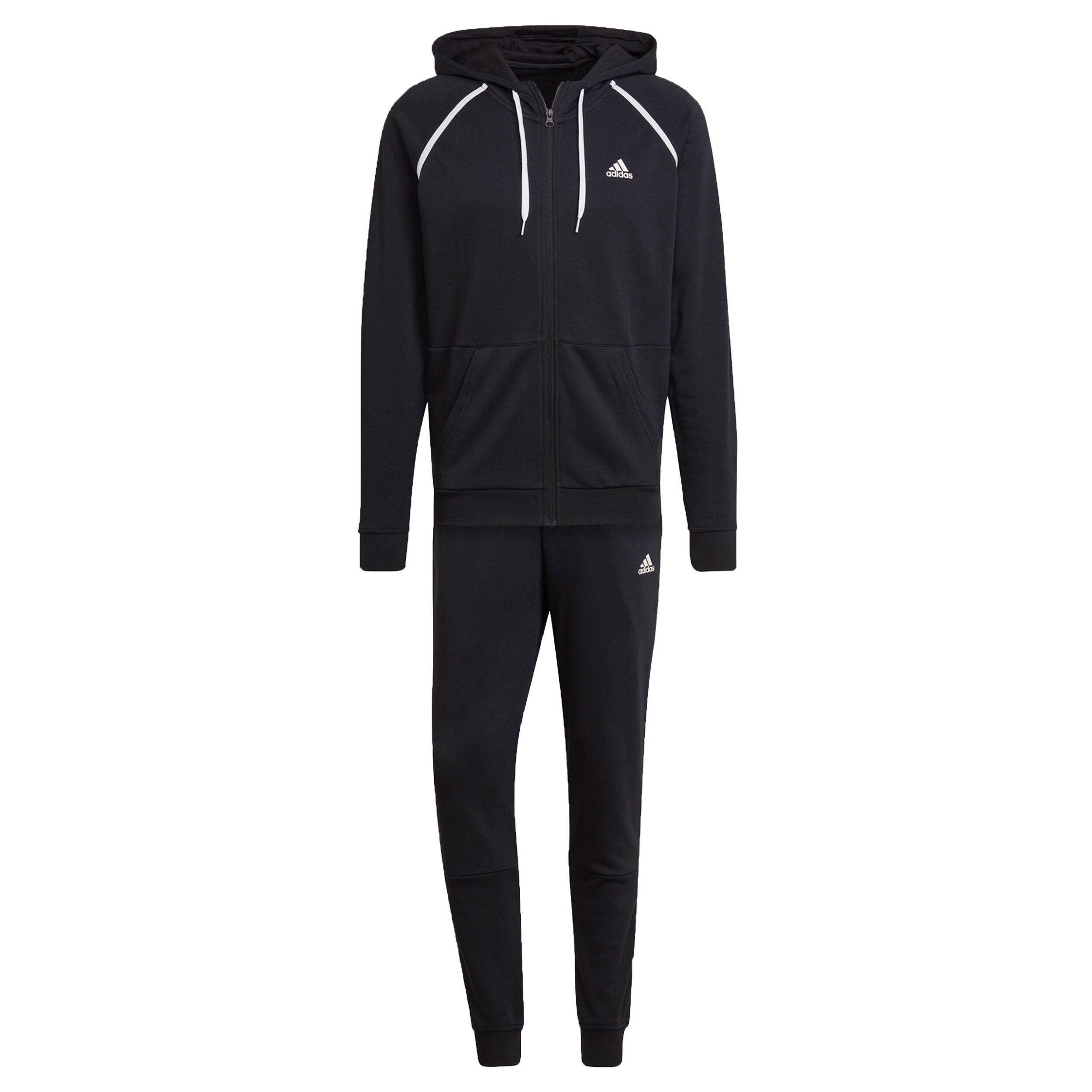 Cotton Pip Tracksuit Men Black