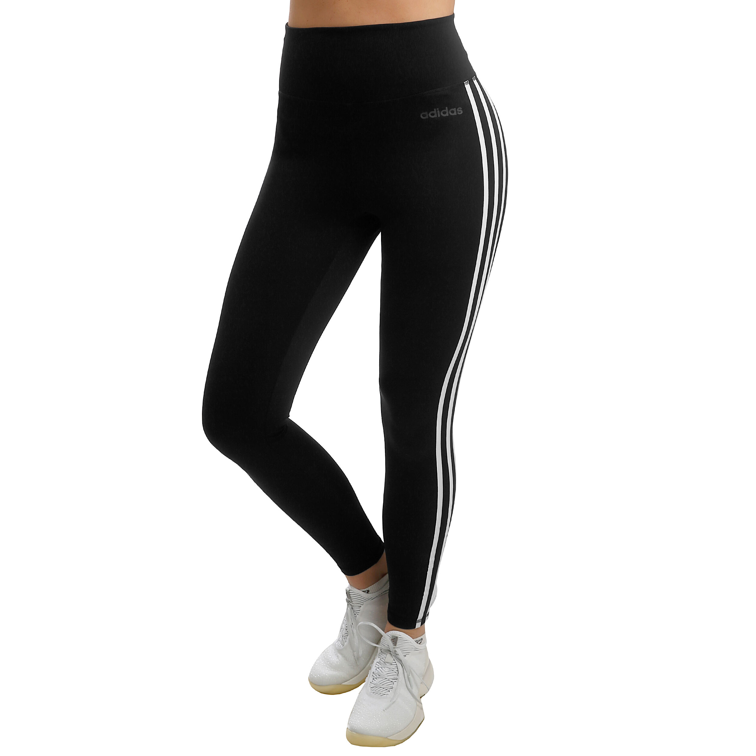 Buy adidas D2M High Rise 3 Stripes Tight Women Black White online
