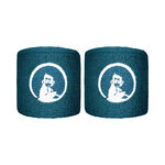 Quiet Please Tennis apparel Quiet Please Short Wristband 2 Pack-Petrol