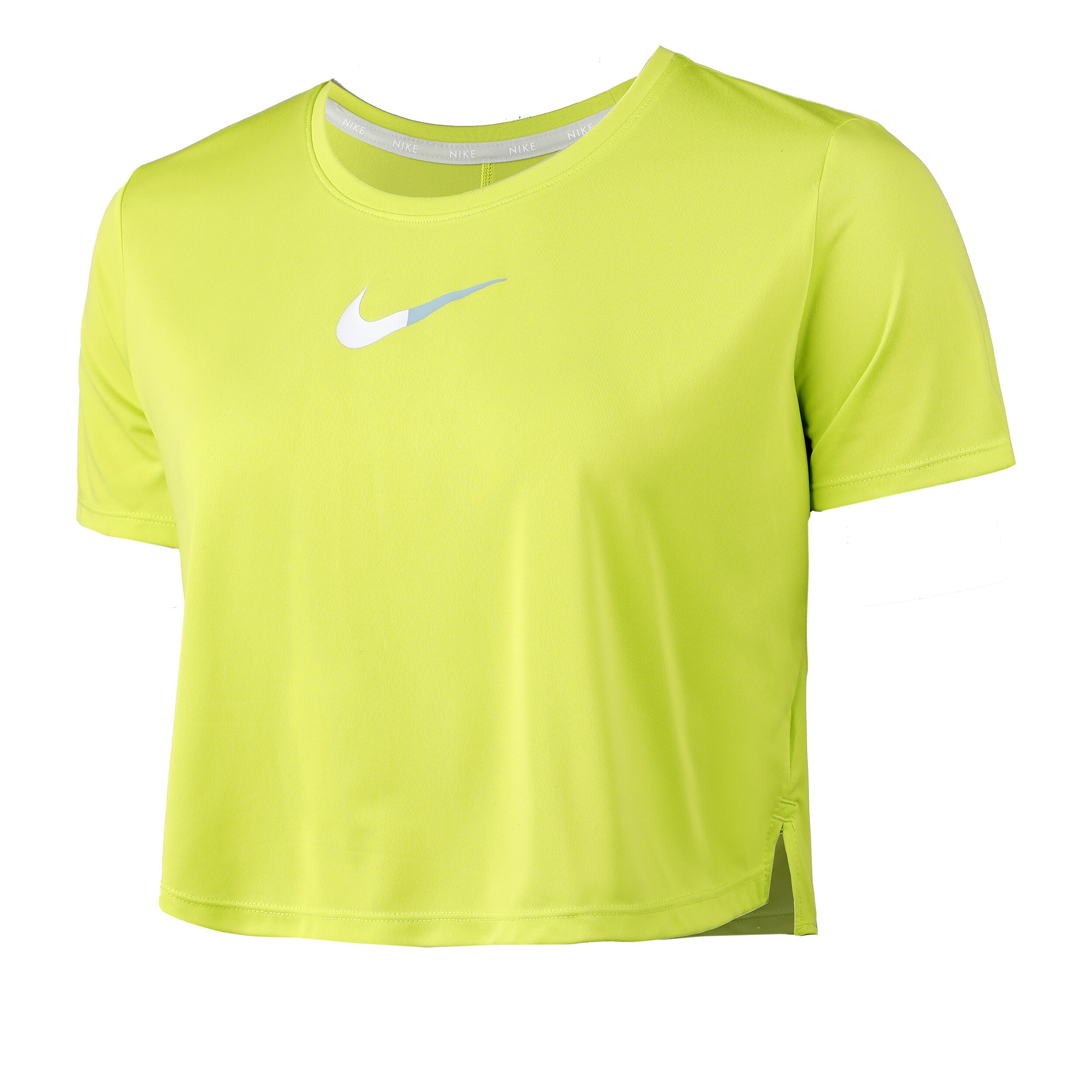 Dri Fit One Color Blocked Standard Fit Cropped T Shirt Women Neon Green