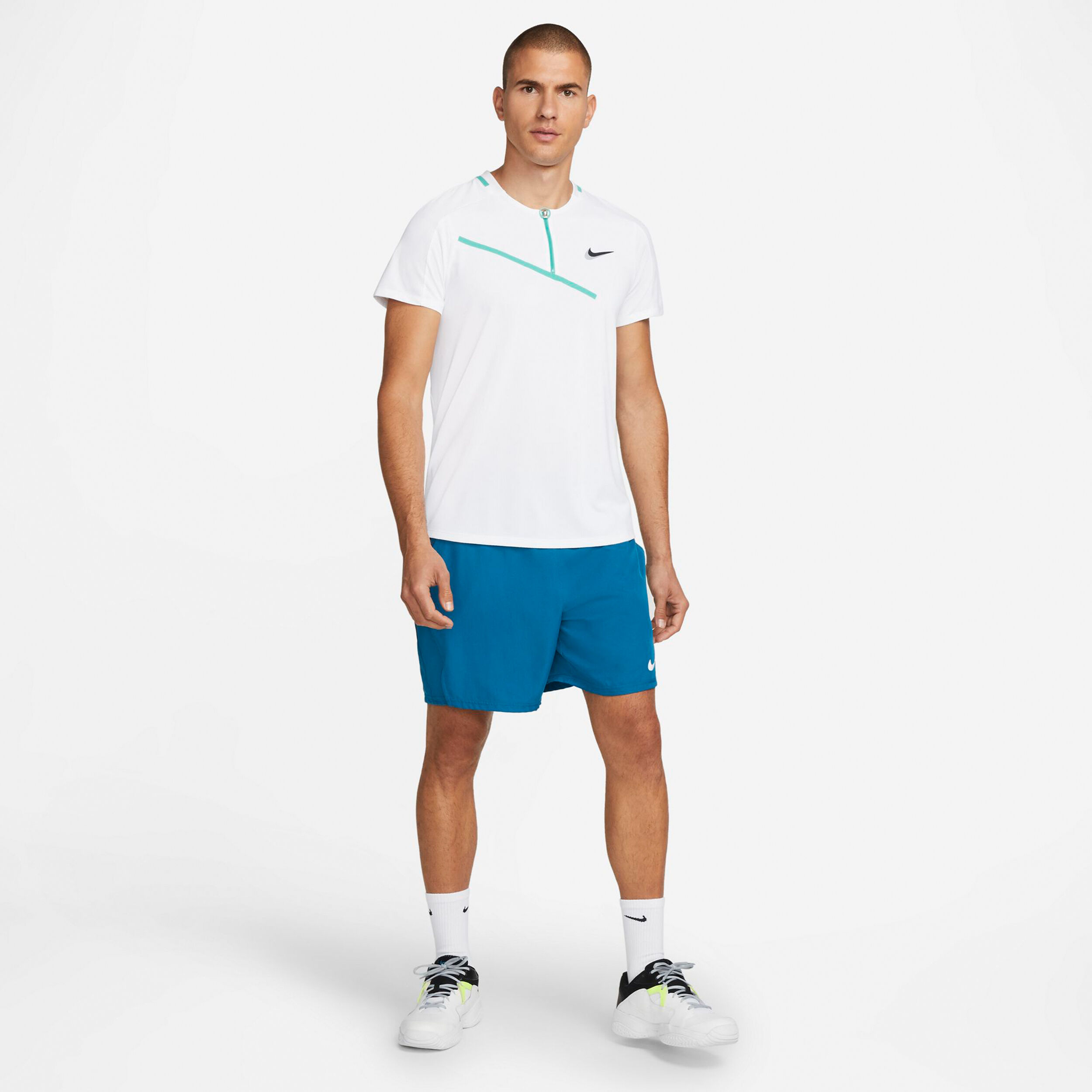 Buy Nike Court Slam Polo Men White Turquoise online Padel Point COM
