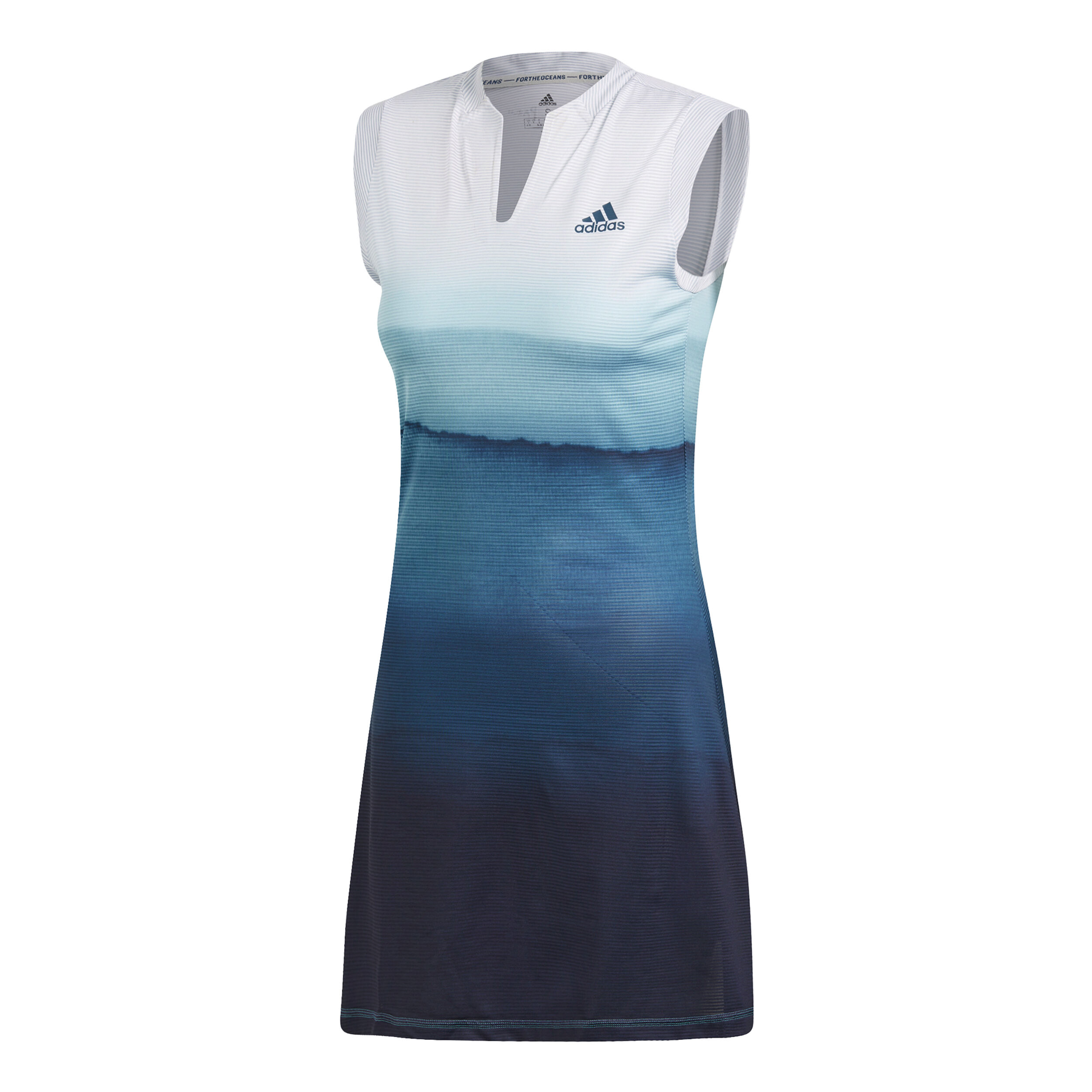 Parley Dress Women White Dark Blue