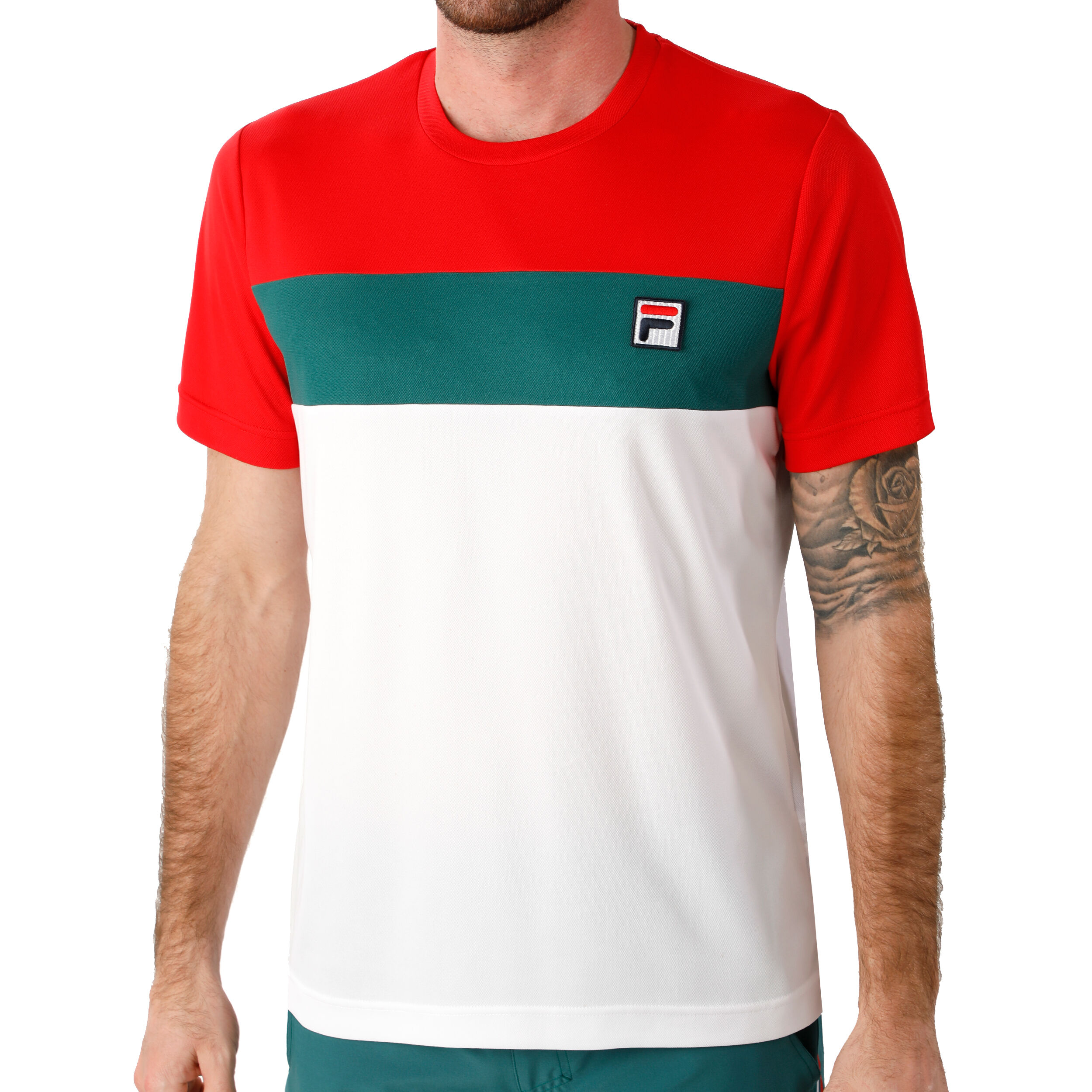 Red and green fila shirt discount