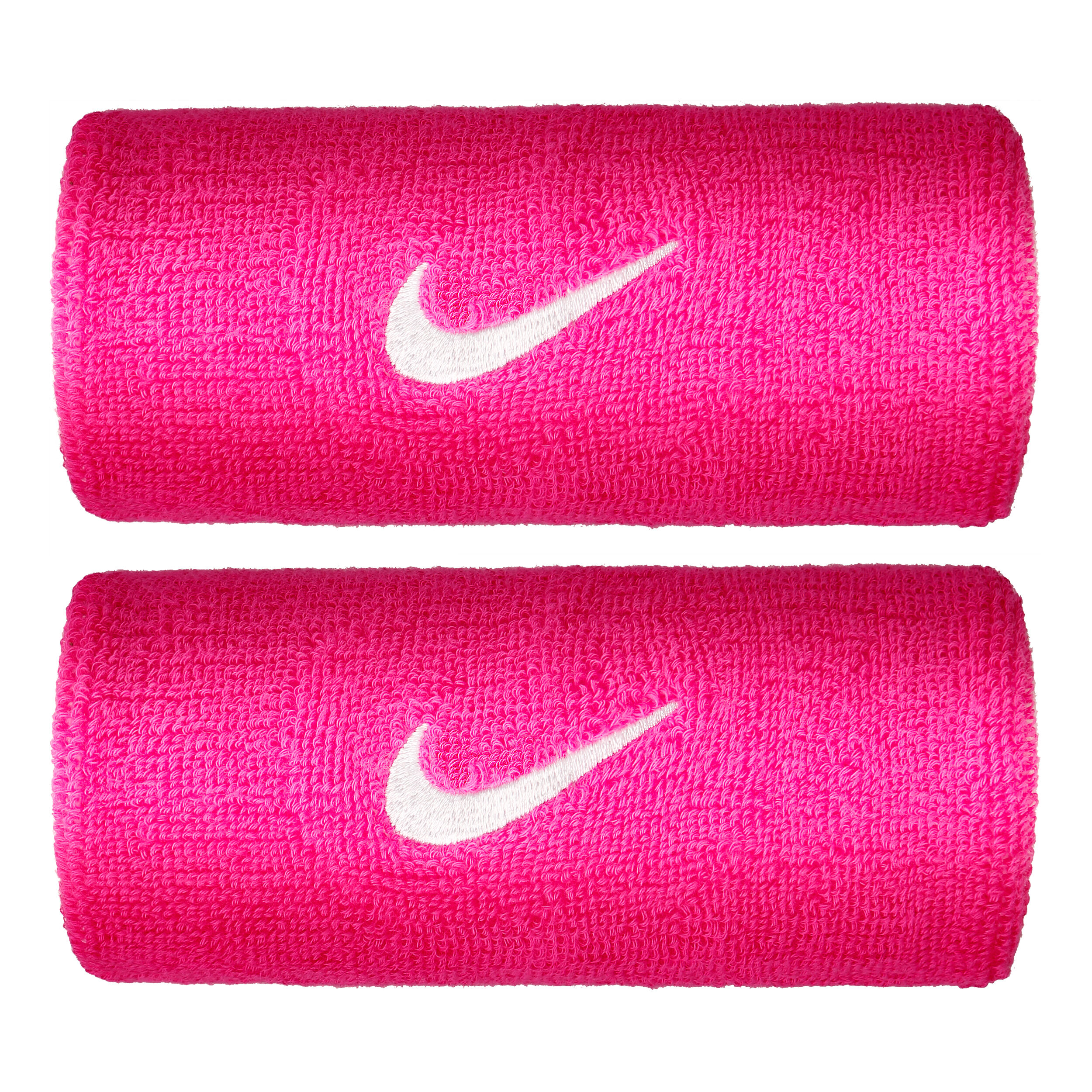 Buy Nike Swoosh Doublewide Wristband 2 Pack Pink White online
