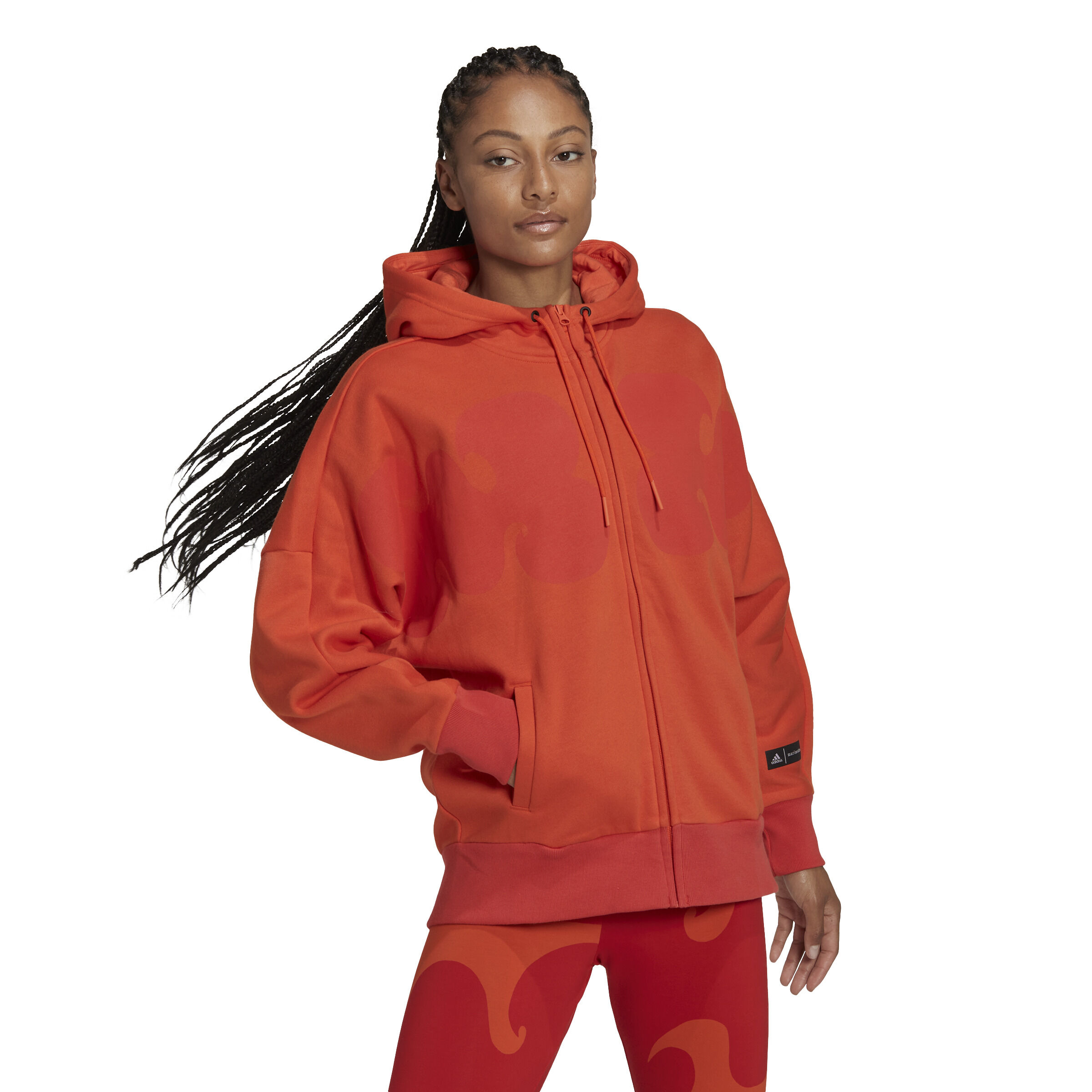 Adidas orange hoodie women's top
