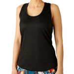 Lucky in Love Black Mesh Rib Tank Women