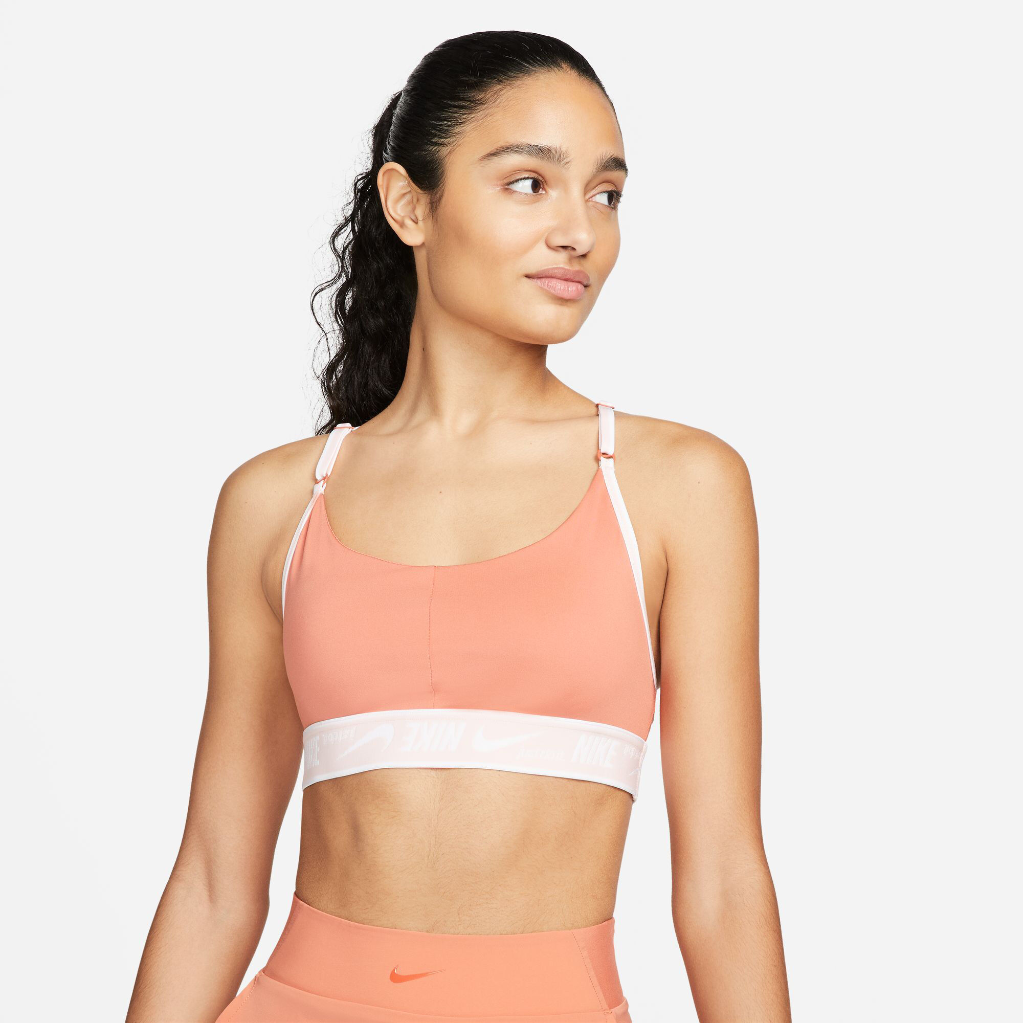 Buy Nike Dri-Fit Indy Logo Sports Bras Women Orange, Pink online