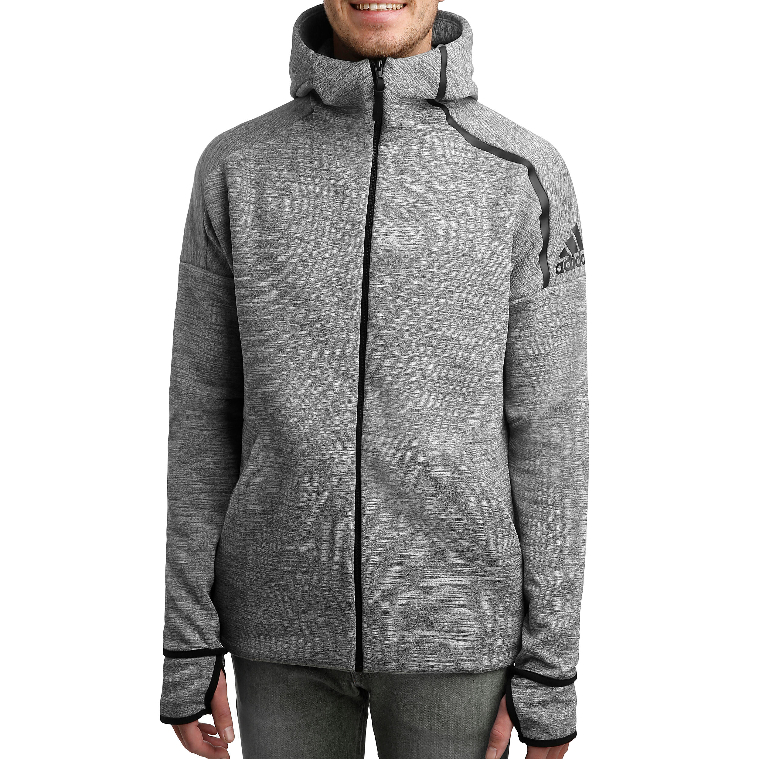 Z.N.E. Fast Release Zipper Zip Hoodie Men Grey Black