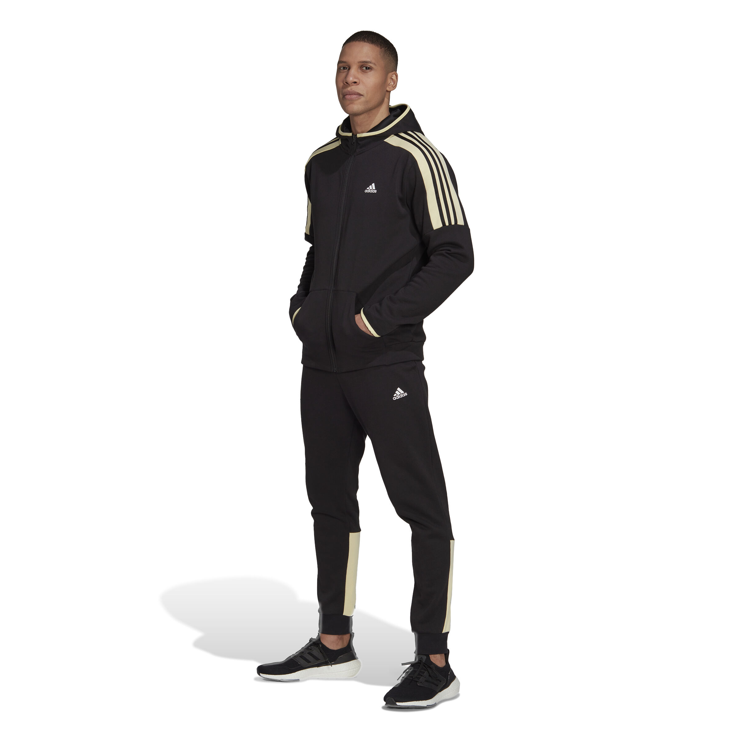 Adidas black gold tracksuit top