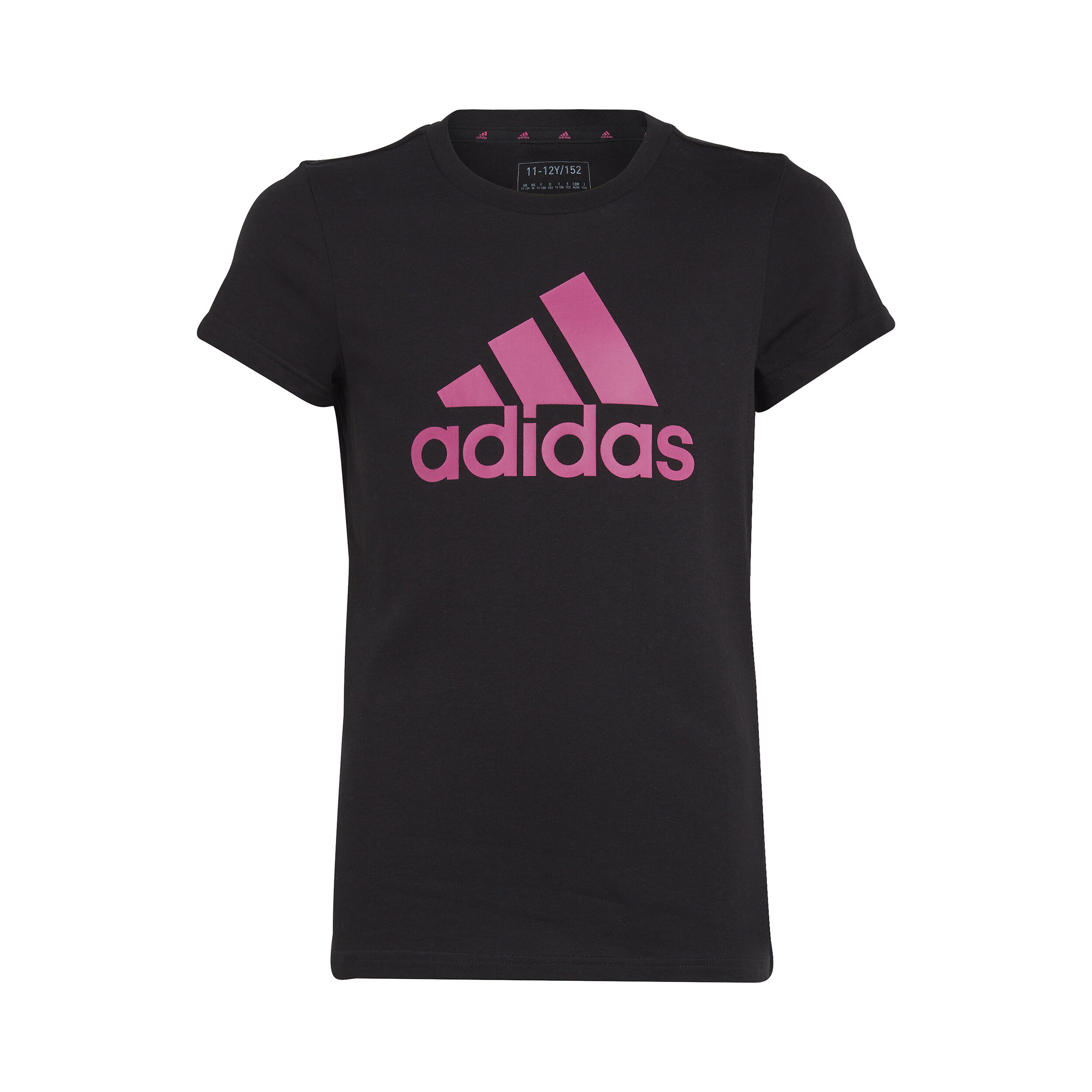Essentials Big Logo T Shirt Girls Black Pink