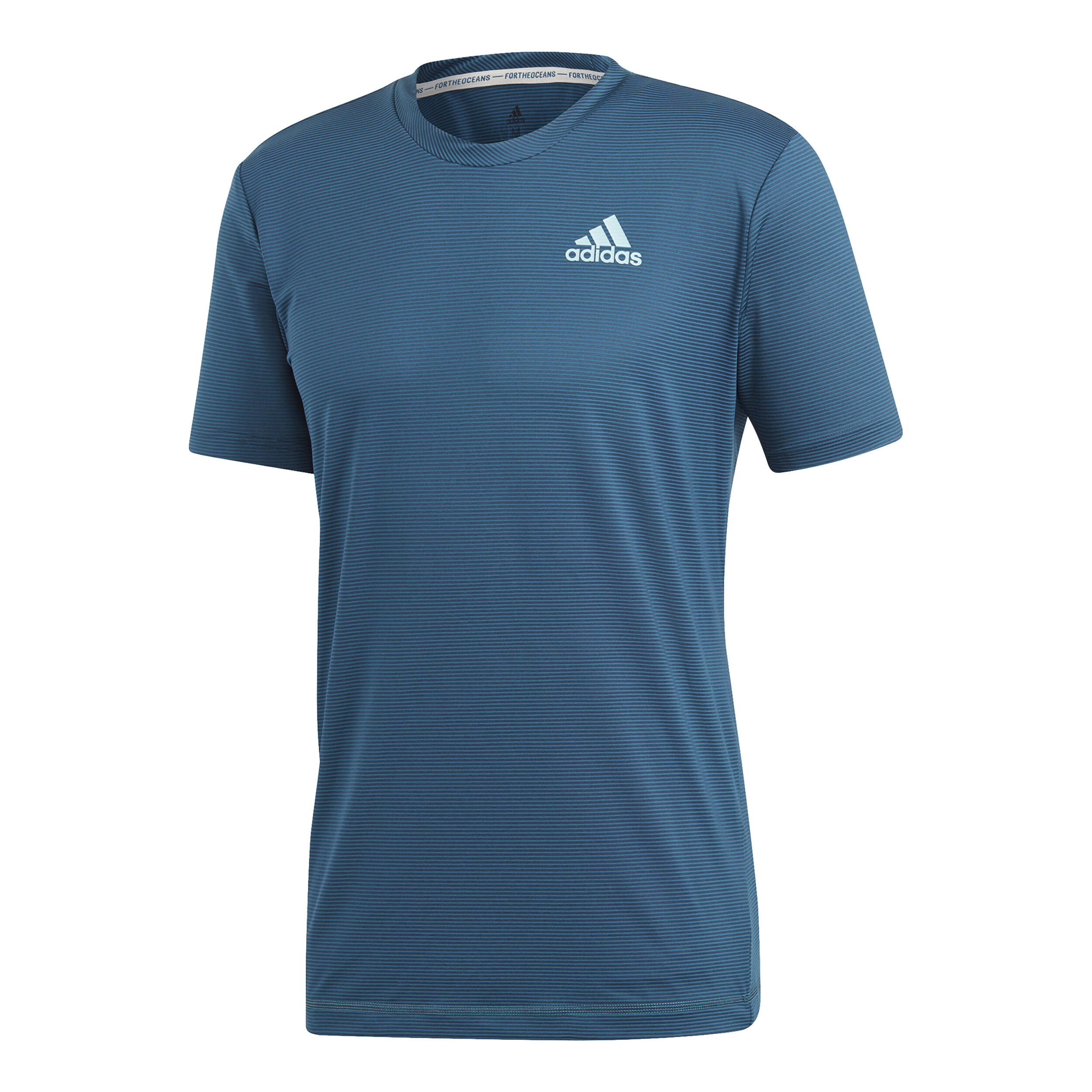Parley Striped T Shirt Men Petrol Light Blue