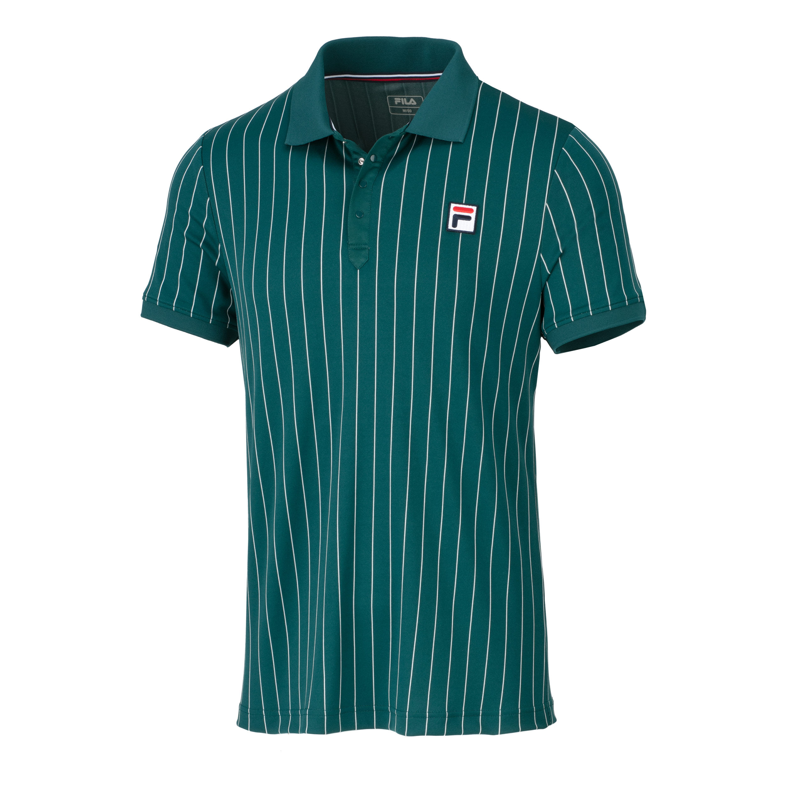 Stripes Polo Men Dark Green White