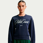 Nike Sweatshirt Nike Court Fleece Crew Sweatshirt Women-dark blue, cream