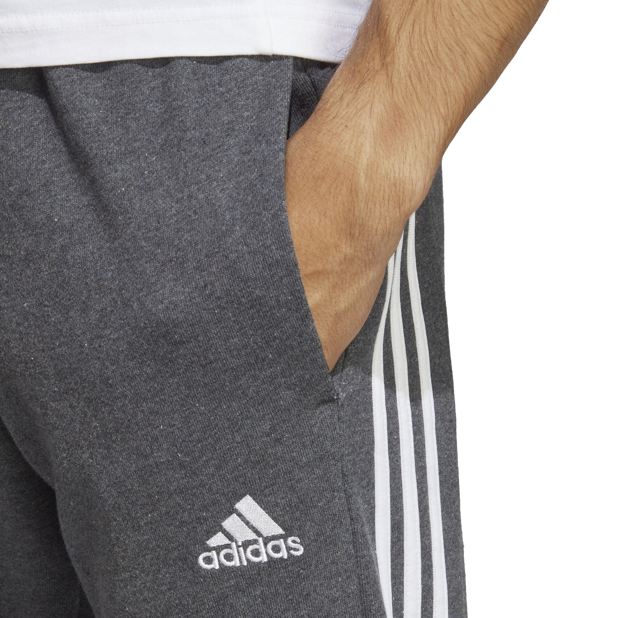 adidas Essentials Fleece 3-Stripes Tapered Cuff Pants - Black | Men's  Lifestyle | adidas US