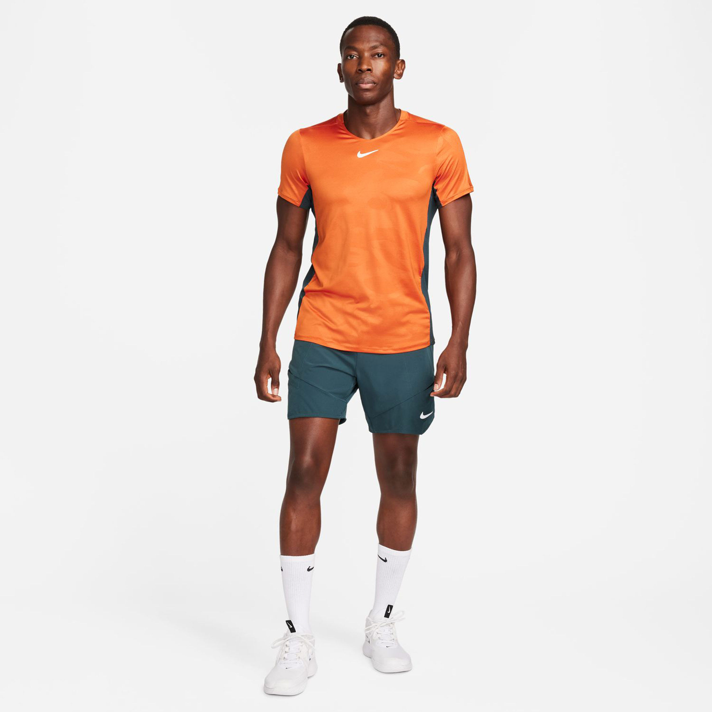 Nike Dri-Fit Court Advantage Print T-Shirt Men Orange, Green