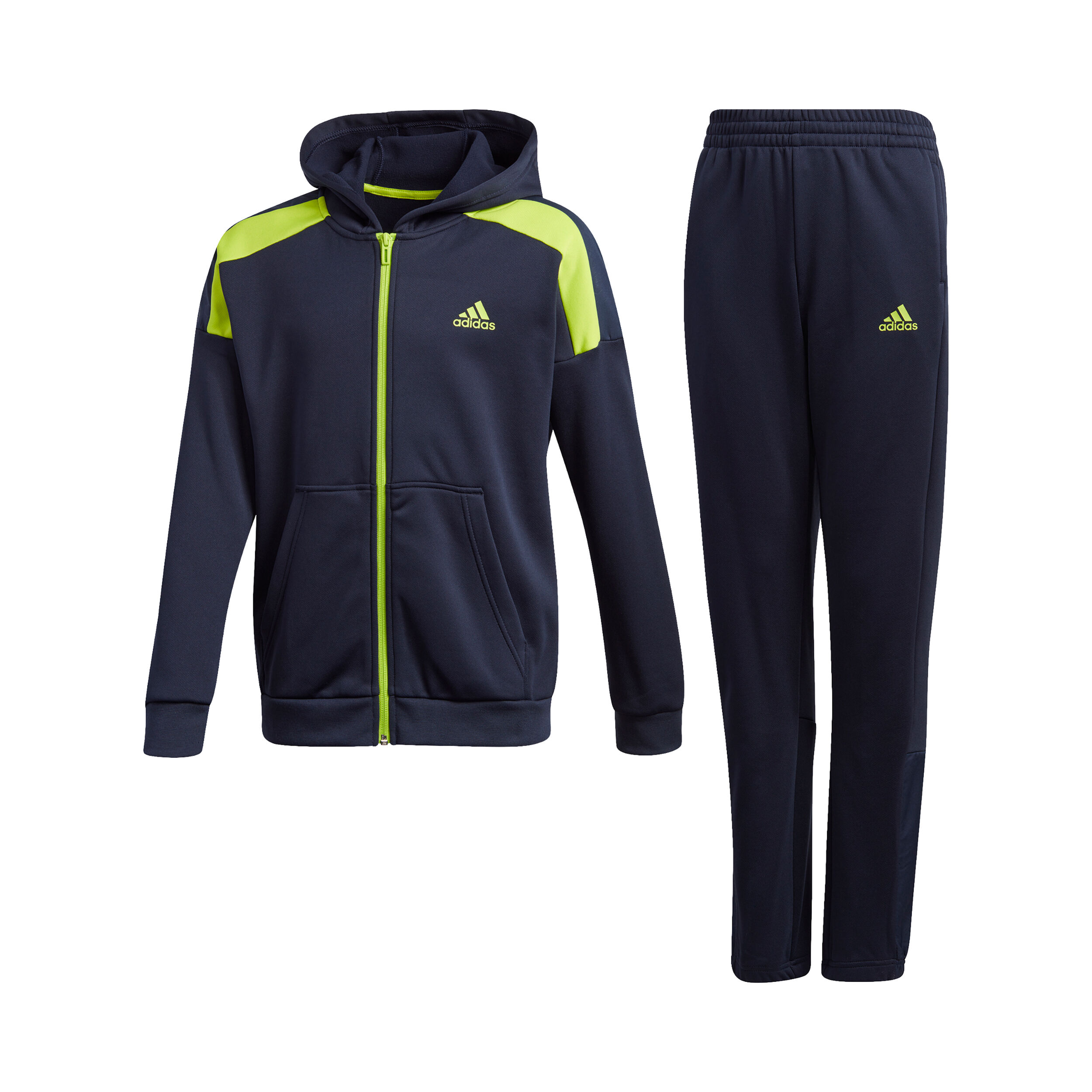 A.Rdy Tech Tracksuit Boys Dark Blue Neon Green