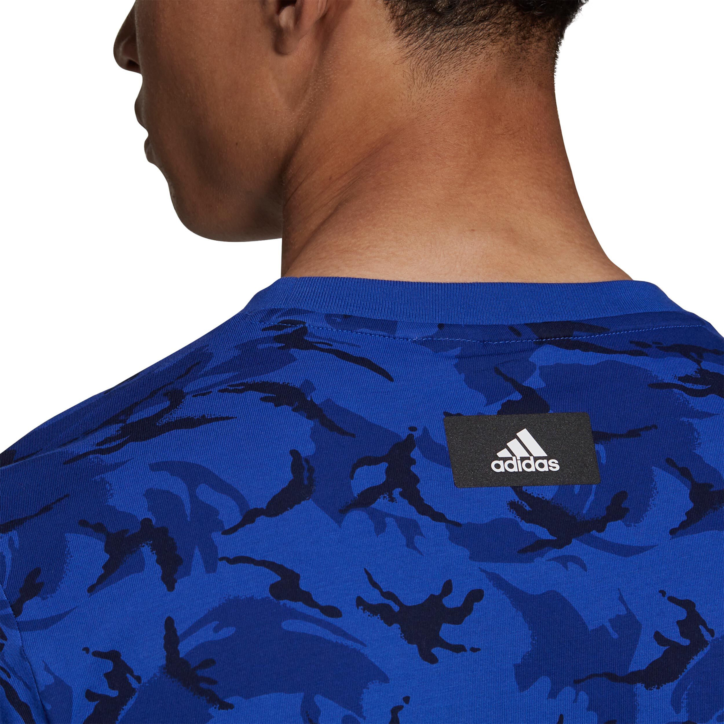 Adidas blue top camo shirt