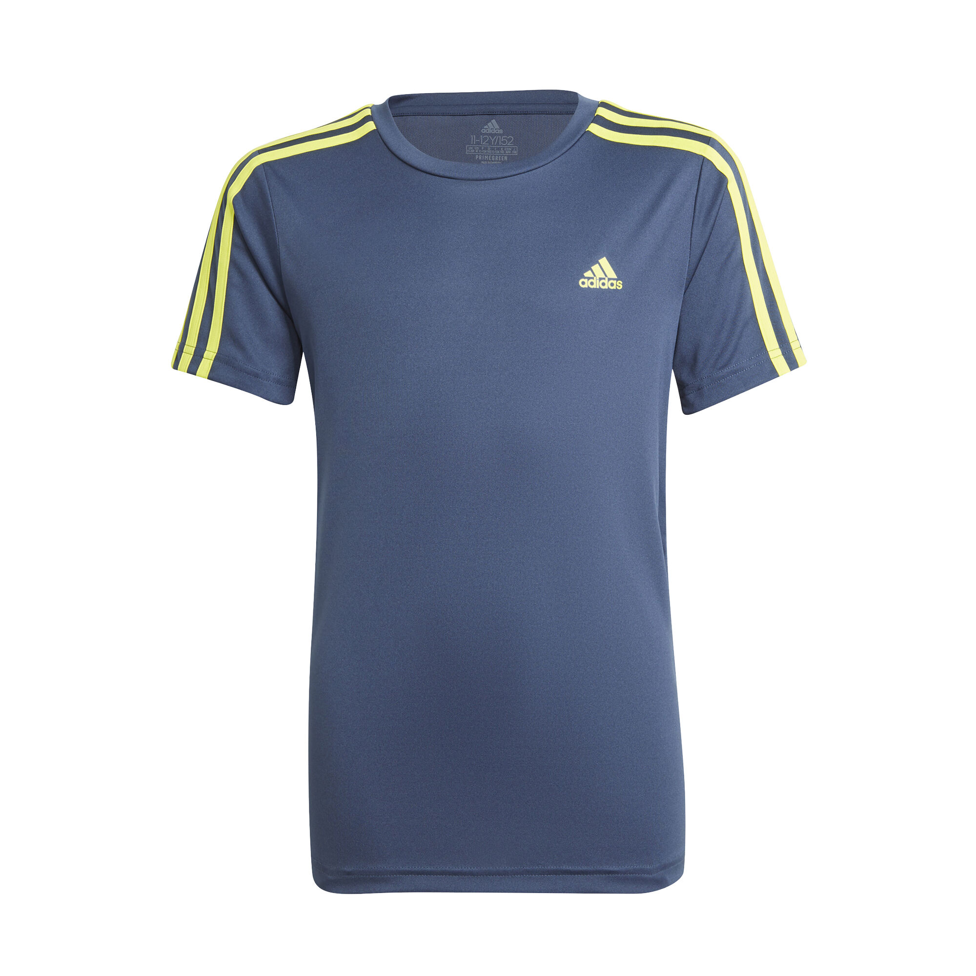 Adidas blue with yellow stripes discount