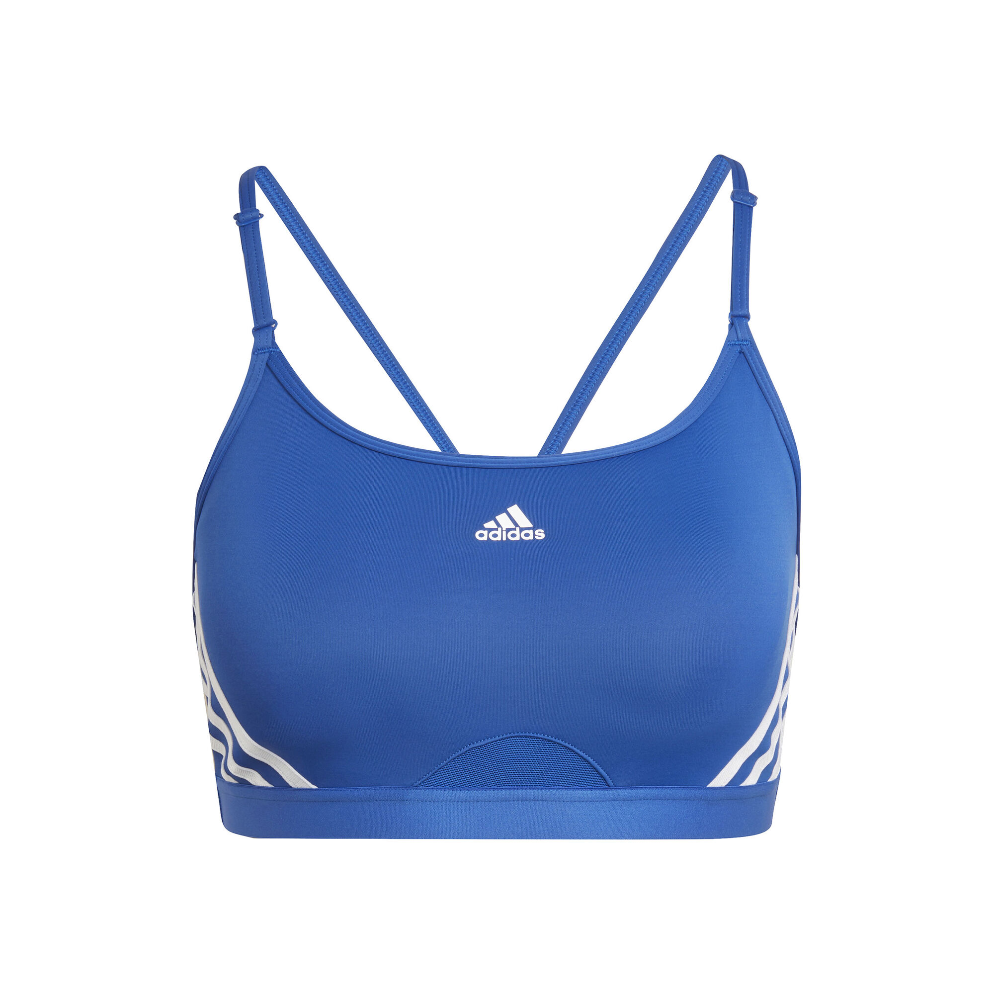 Buy adidas Aeroreact Low-Support 3 Stripes Sports Bras Women Blue online