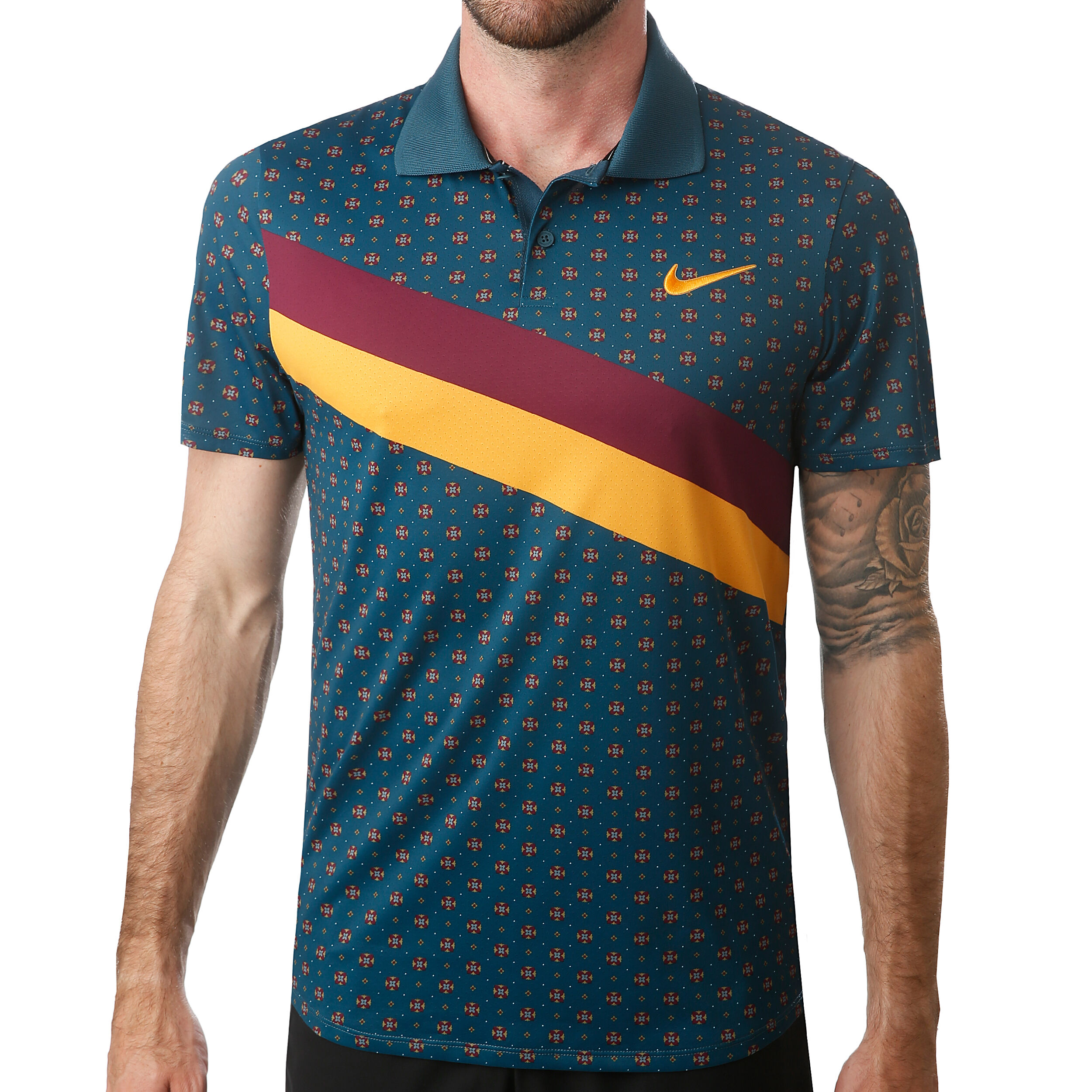 Court Polo Men Dark Blue Orange