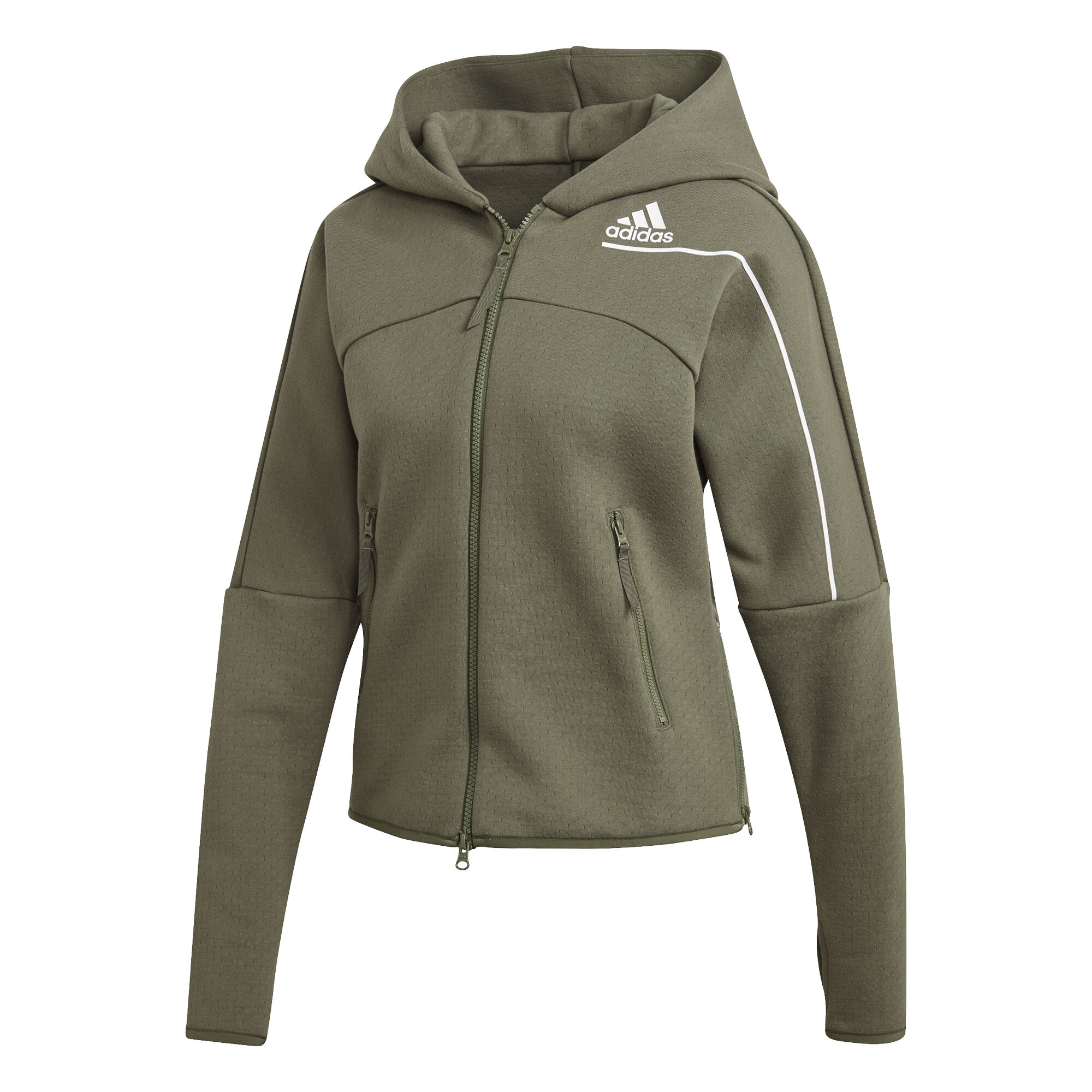 Buy adidas Z.N.E. Hooded Zip Hoodie Women Olive, White